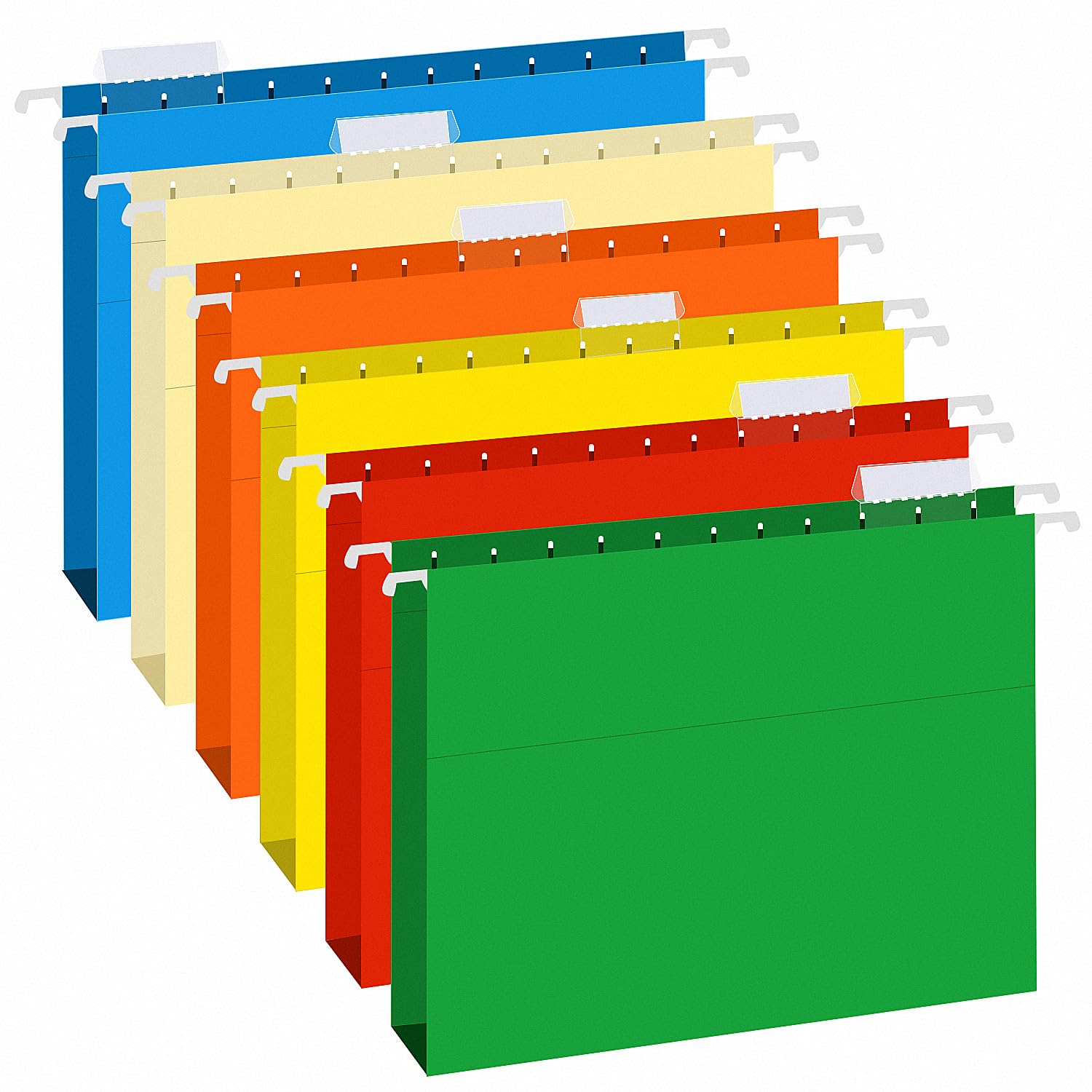 RAZCC 30-Pack Heavy Duty Hanging File Folders - Extra Capacity Letter Size with 1-Inch Expansion, Reinforced for Bulky Files, Adjustable Tabs & Assorted Colors - Perfect for Office Filing Cabinets, Document Organization & Home Office Storage