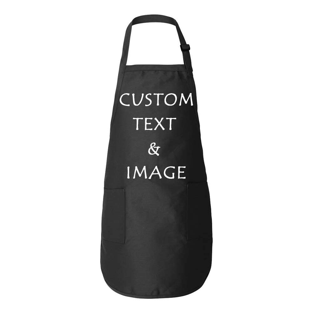 Custom Personalized Chef Apron with Your Image & Text - High Quality Kitchen & Cooking Apron for Home Chefs, BBQ, Baking & Culinary Gifts