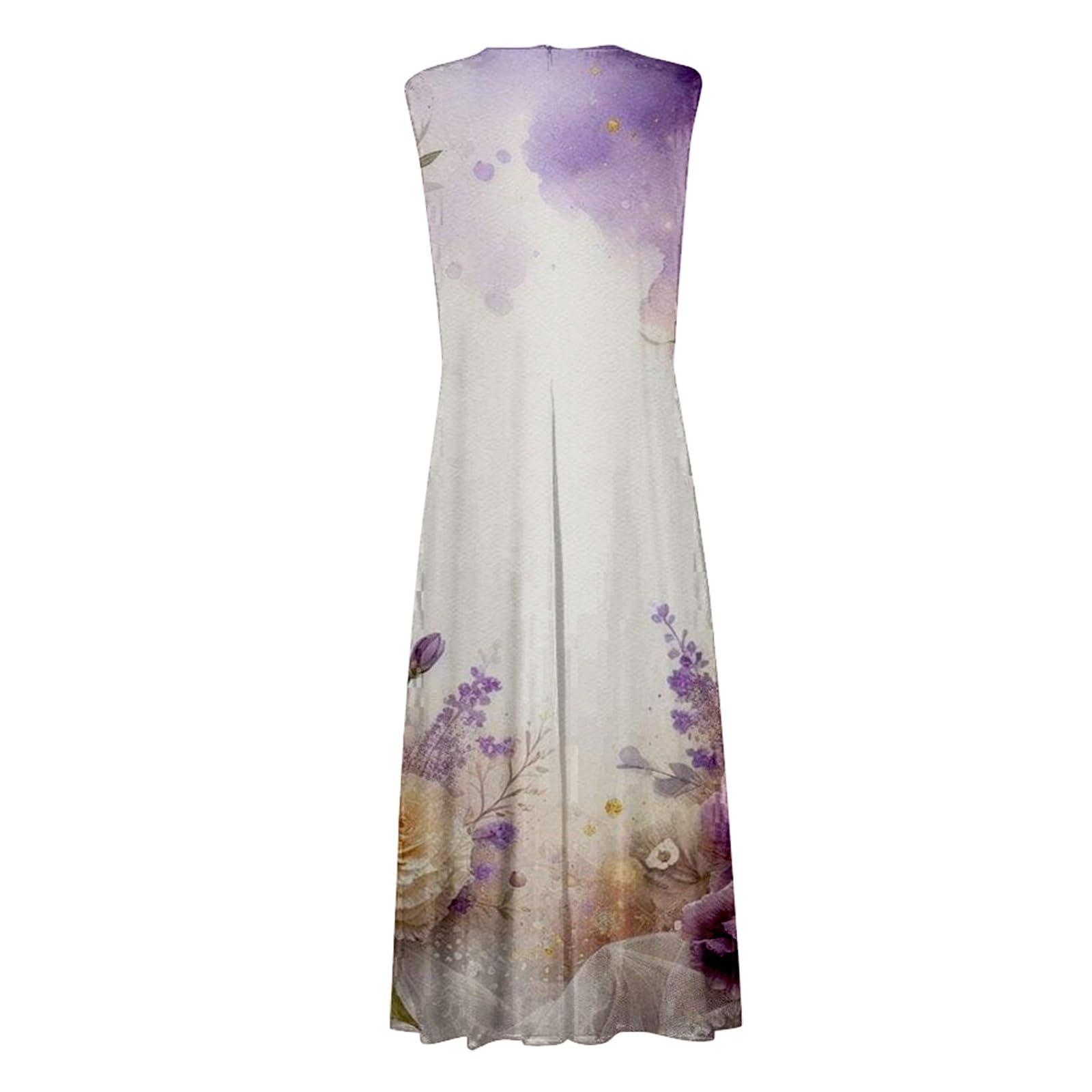 Elegant Wrap V-Neck Sleeveless Maxi Sundress with Peplum Hem - Trendy Loose Summer Dress for Women 2024 | Perfect for Beach Vacations, Garden Parties & Casual Outings
