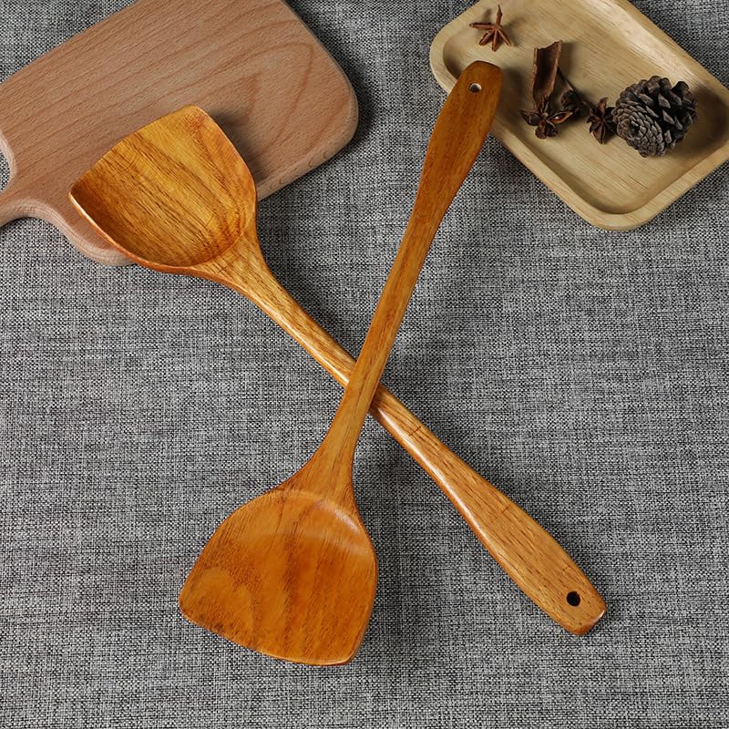 Premium Wooden Spatula Set for Nonstick Cookware - 15