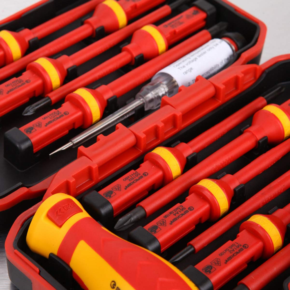 13-Piece Insulated Magnetic Screwdriver Set - Professional Electrician Tools with Multi-Bit Slotted & Phillips Heads - Perfect for DIY, Home Repairs & Electrical Work
