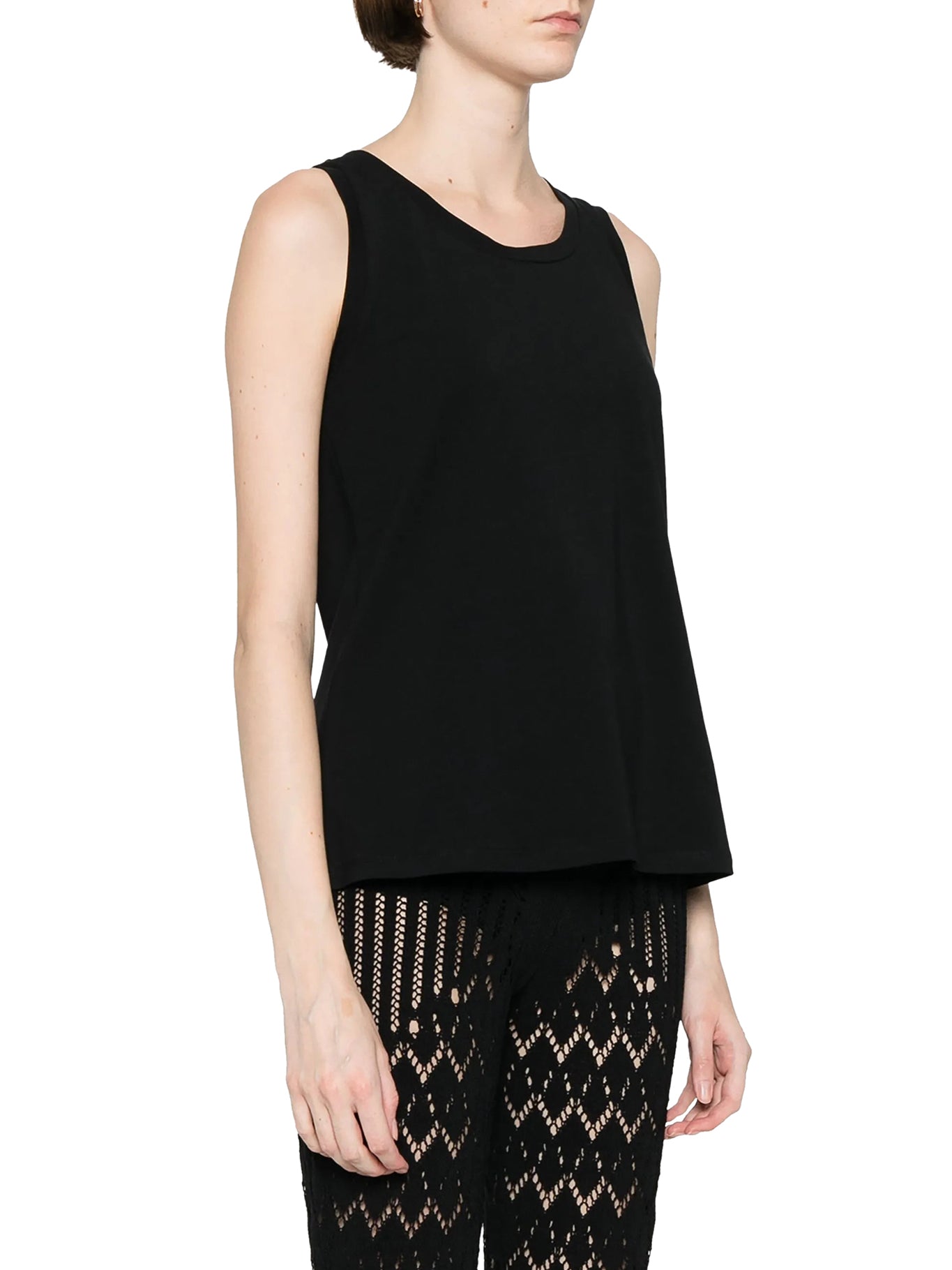 Smaxmara Herbert Tank Top for Women - Black Cotton Slim Fit Casual Sleeveless Shirt - Perfect for Summer, Gym, and Layering