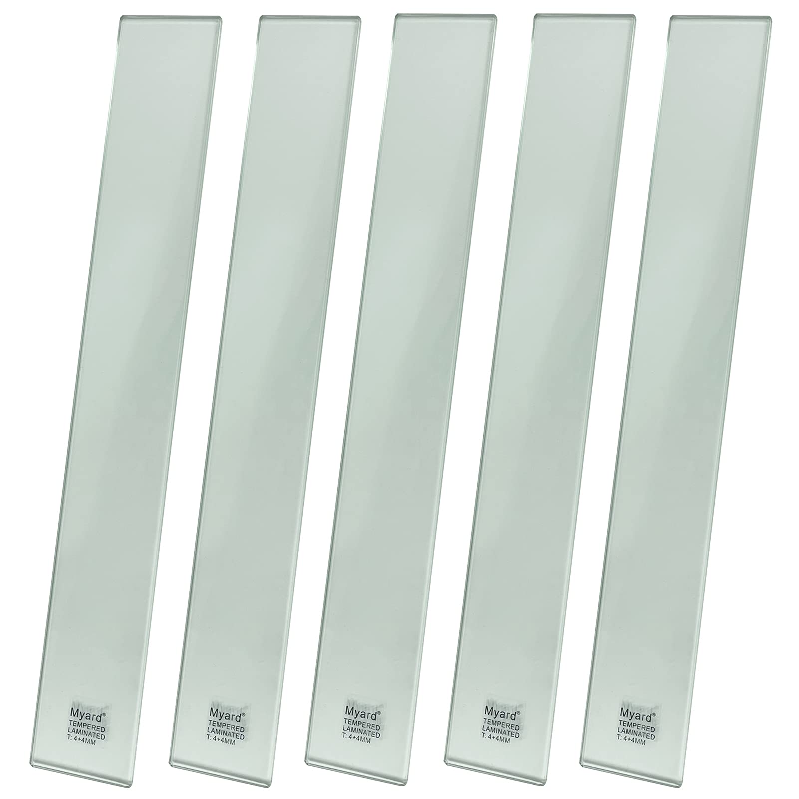 5-Pack 26 Inch Tempered Glass Balusters for Stair Railing - Durable Laminated Safety Glass Panels for Indoor/Outdoor Use in Homes, Decks, Patios & Fences (Fits Wood or Aluminum Railings) - Perfect for Modern Staircases, Balcony Barriers & Pool Fencing