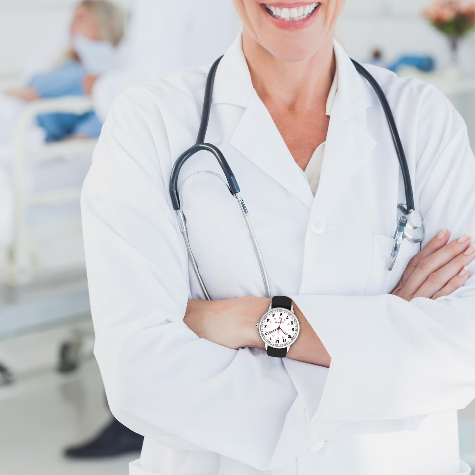Waterproof Analog Nursing Watch for Women - Silicone Strap with Second Hand | Ideal for Nurses, Medical Professionals & Healthcare Workers