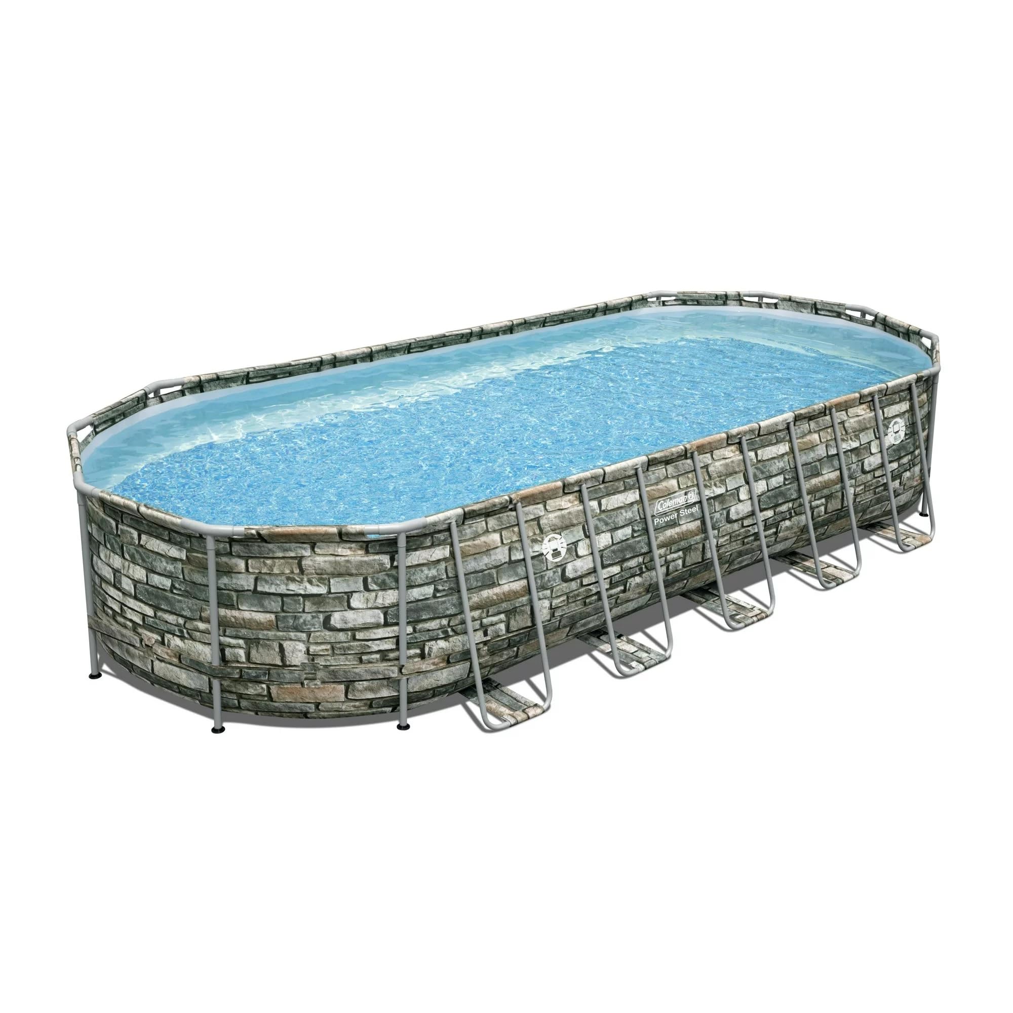 Coleman Power Steel Frame Oval Above Ground Pool Set - Durable & Easy Setup for Backyard Swimming, Family Fun, and Summer Relaxation