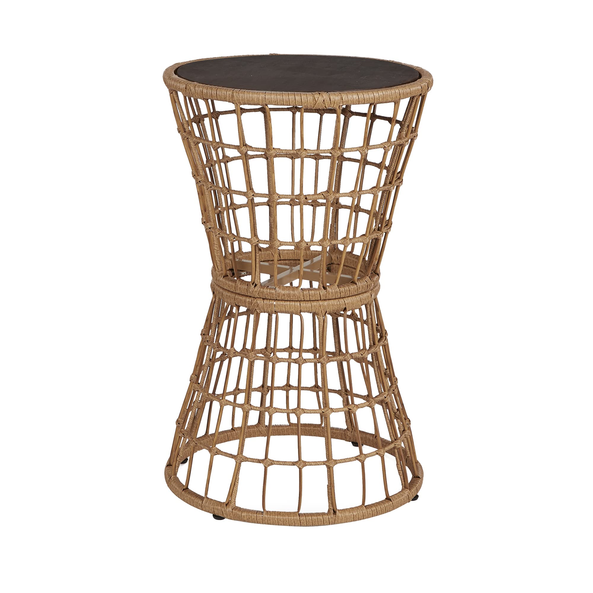 Decor Therapy FR11450 Natural Wood Outdoor Accent Table - Perfect for Patio, Garden, and Poolside Decor
