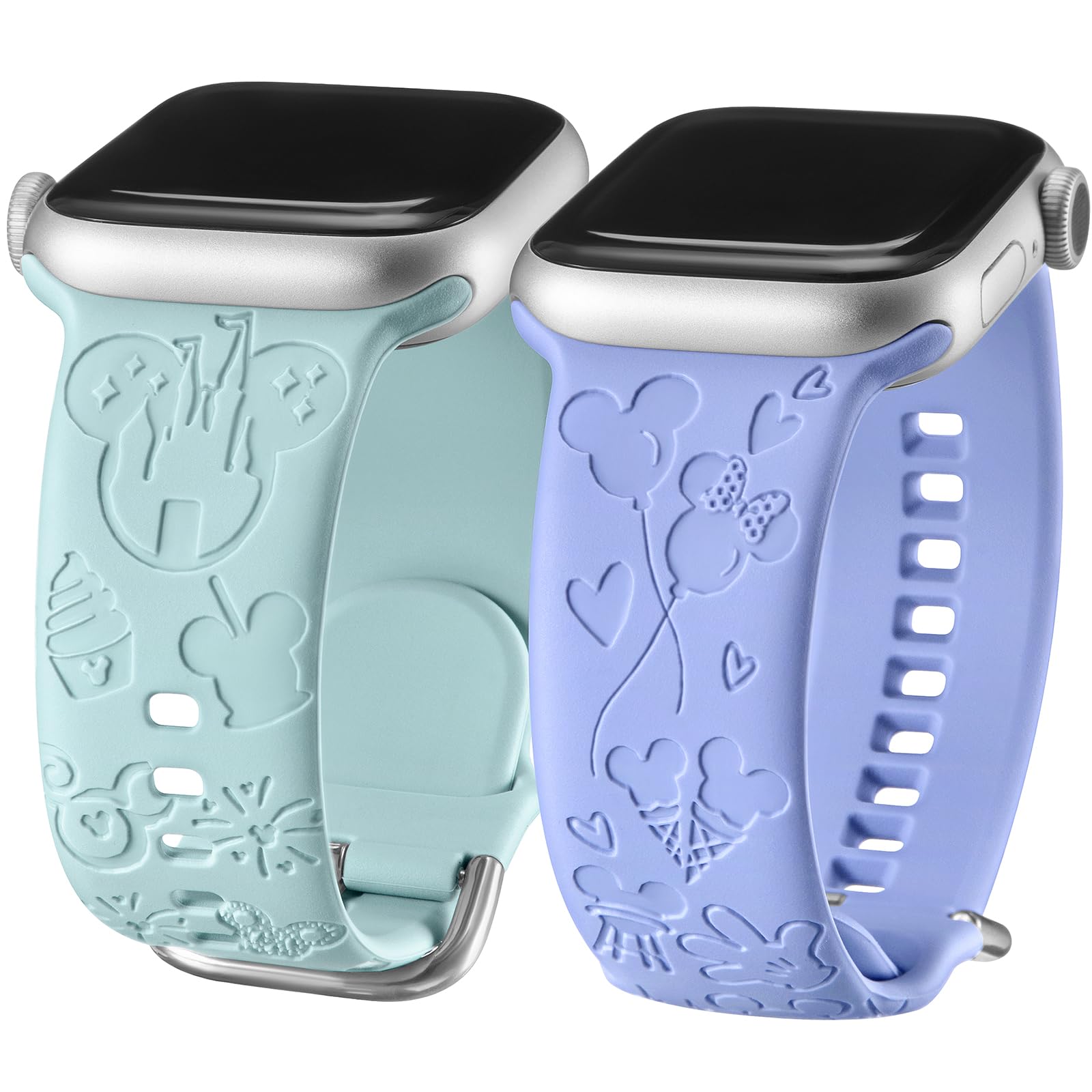 Onederhome Engraved Sport Strap for Apple Watch 38mm 40mm 41mm 42mm 44mm 45mm 49mm - Soft Silicone Replacement Band Compatible with iWatch Series 8/7/6/5/4/3/2/1/SE/Ultra - Perfect for Running, Gym Workouts & Everyday Wear (Men & Women)