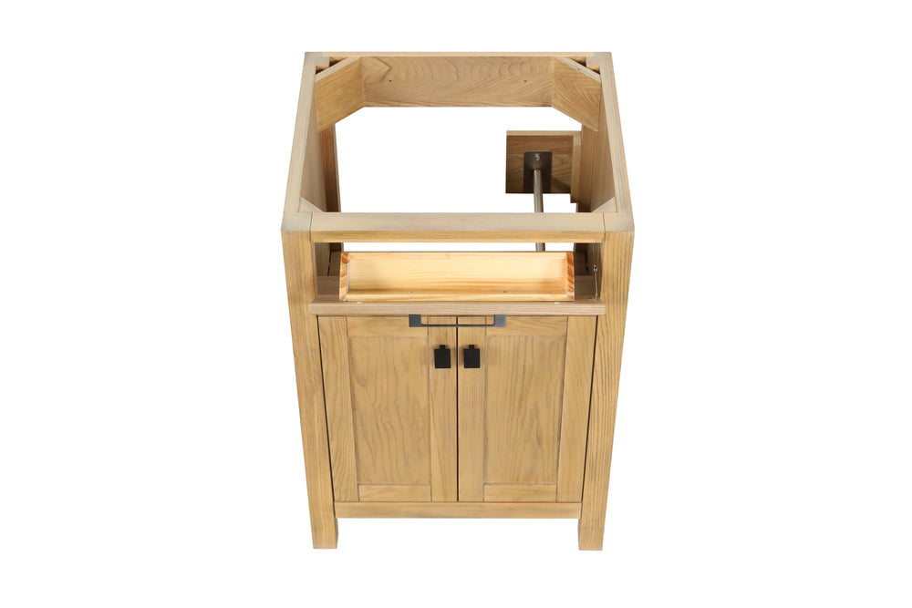 24 Inch Single Bathroom Vanity in Desert Oak - Modern London Style Vanity with Sink for Small Bathrooms & Powder Rooms
