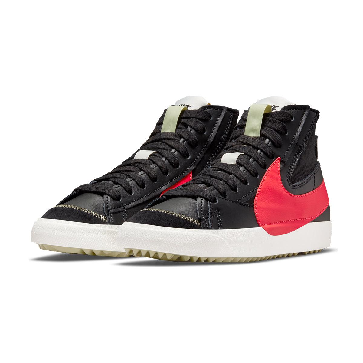 Nike Blazer Mid '77 Jumbo Sneakers - Black & Bright Crimson Retro Basketball Shoes for Men & Women | Perfect for Streetwear, Casual Outfits & Vintage Style Fashion