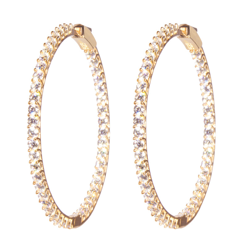 Kay Lee Hoops 2 - Stylish Gold Plated Earrings for Women | Trendy Dangle Hoop Earrings | Perfect for Parties, Weddings & Everyday Wear