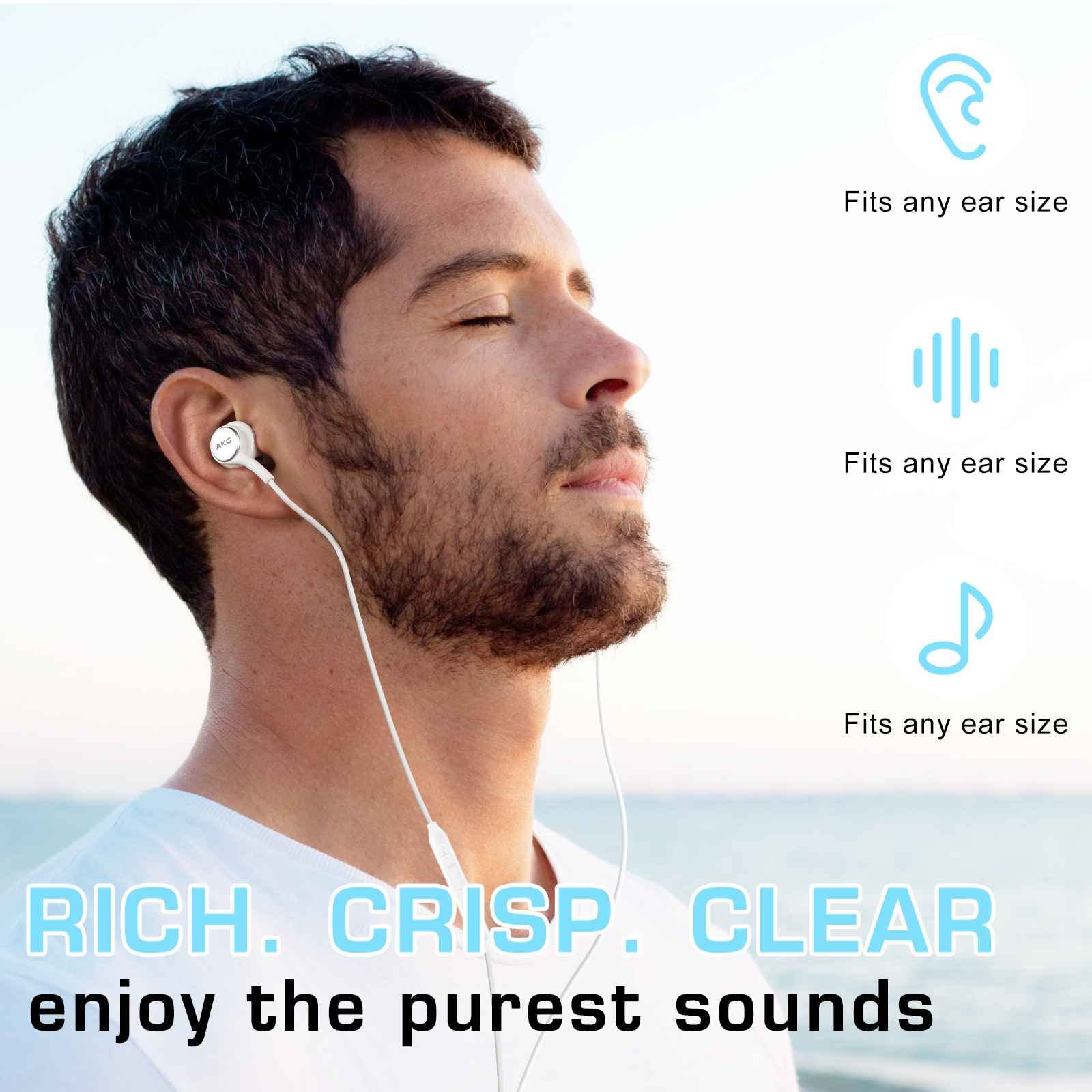 UrbanX Corded Stereo Earbuds with Microphone & Volume Control - Braided Cable Headphones for Infinix Zero 6 Pro (US Warranty) - Perfect for Gaming, Workouts & Commuting