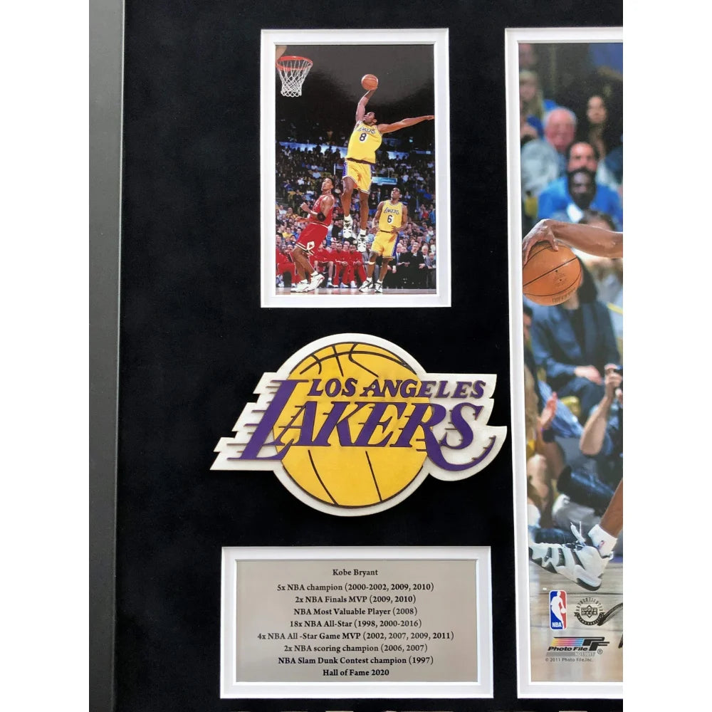 Michael Jordan & Kobe Bryant Autographed 11x14 Framed Basketball Photo - UDA Panini Certified COA - Bulls & Lakers Memorabilia - Perfect for Sports Collectors & Man Cave Decor