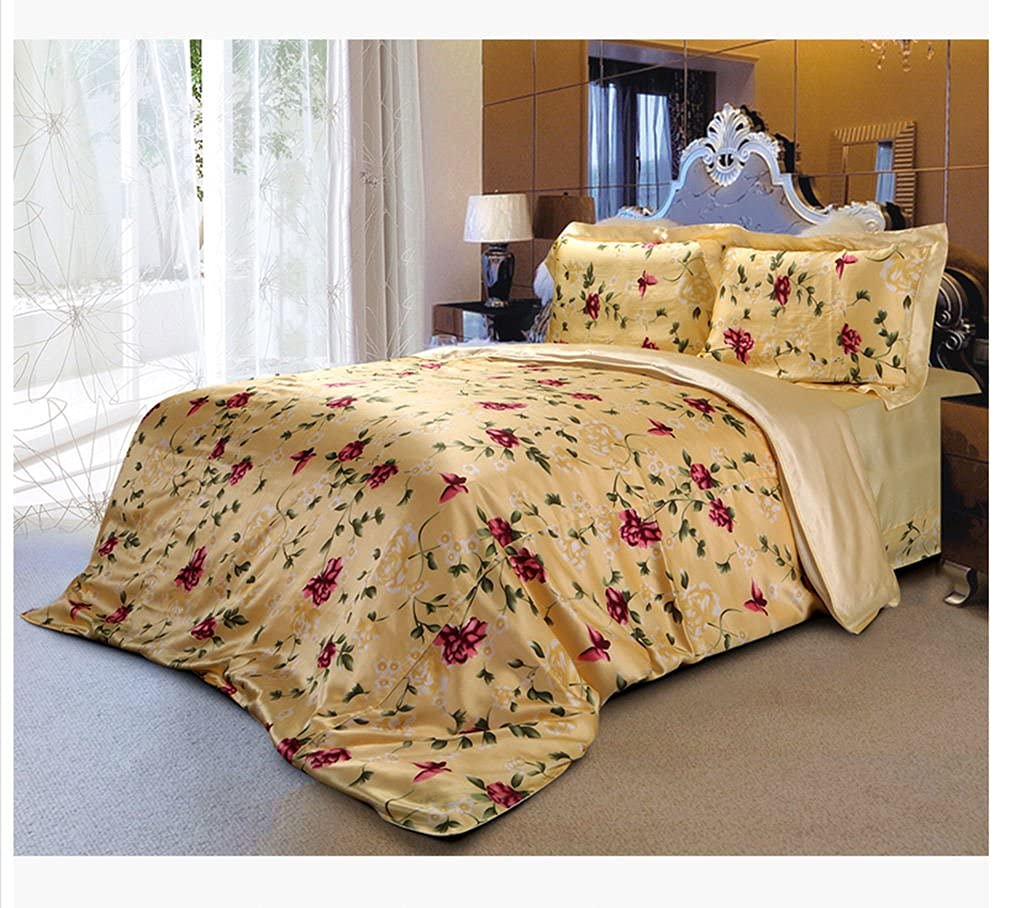 Luxury 100% Mulberry Silk Duvet Cover Set - 16.5mm Charmeuse Silk Bedding for Queen/King/Full/Twin Size - Soft & Breathable Quilt Cover for All-Season Comfort - Perfect for Master Bedroom, Guest Room & Hotel Use