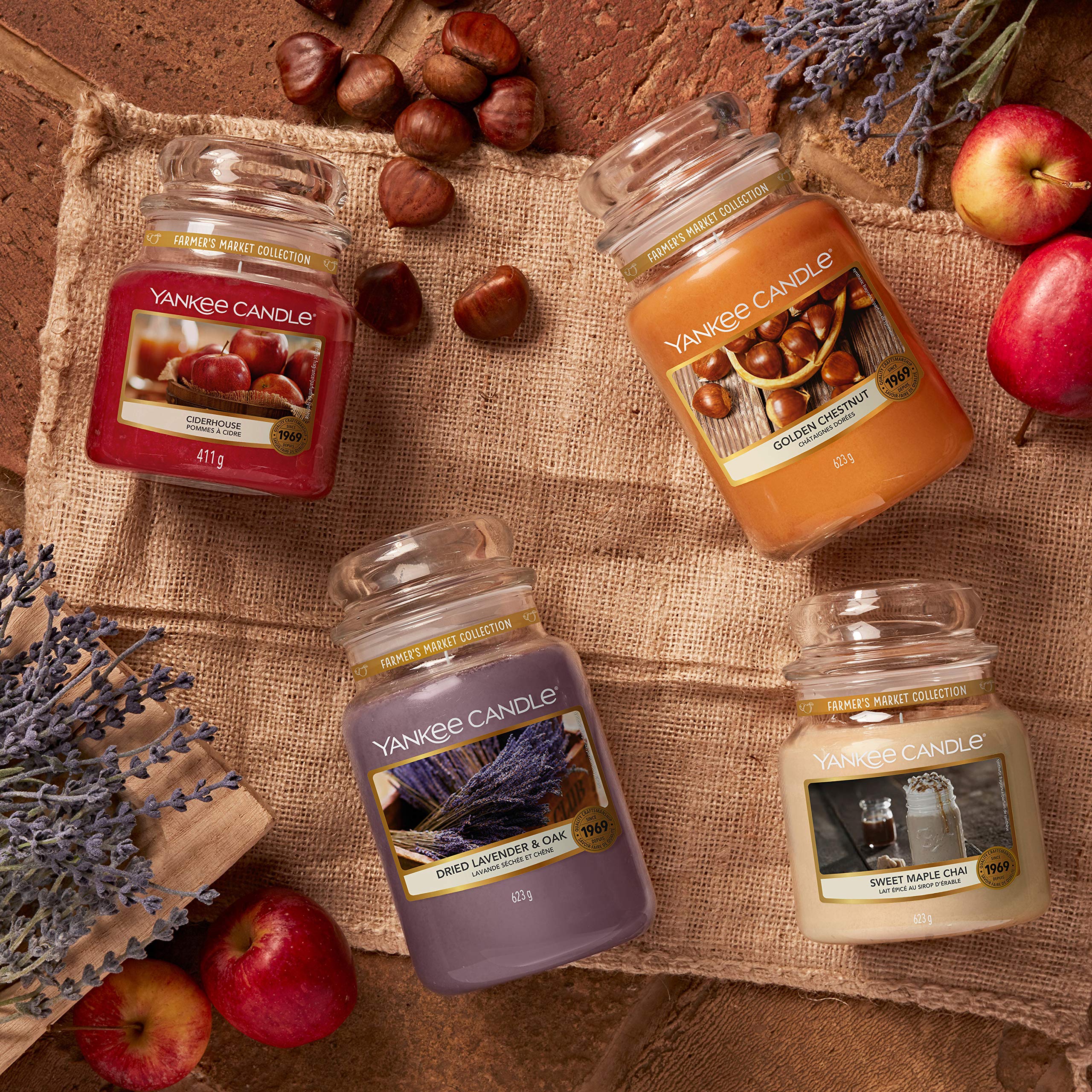 Yankee Candle Large Jar Scented Candle - Lavender & Oak Fragrance, Long-Lasting 150 Hour Burn Time, Dried Lavender & Oak Scent | Perfect for Relaxation, Aromatherapy & Home Decor