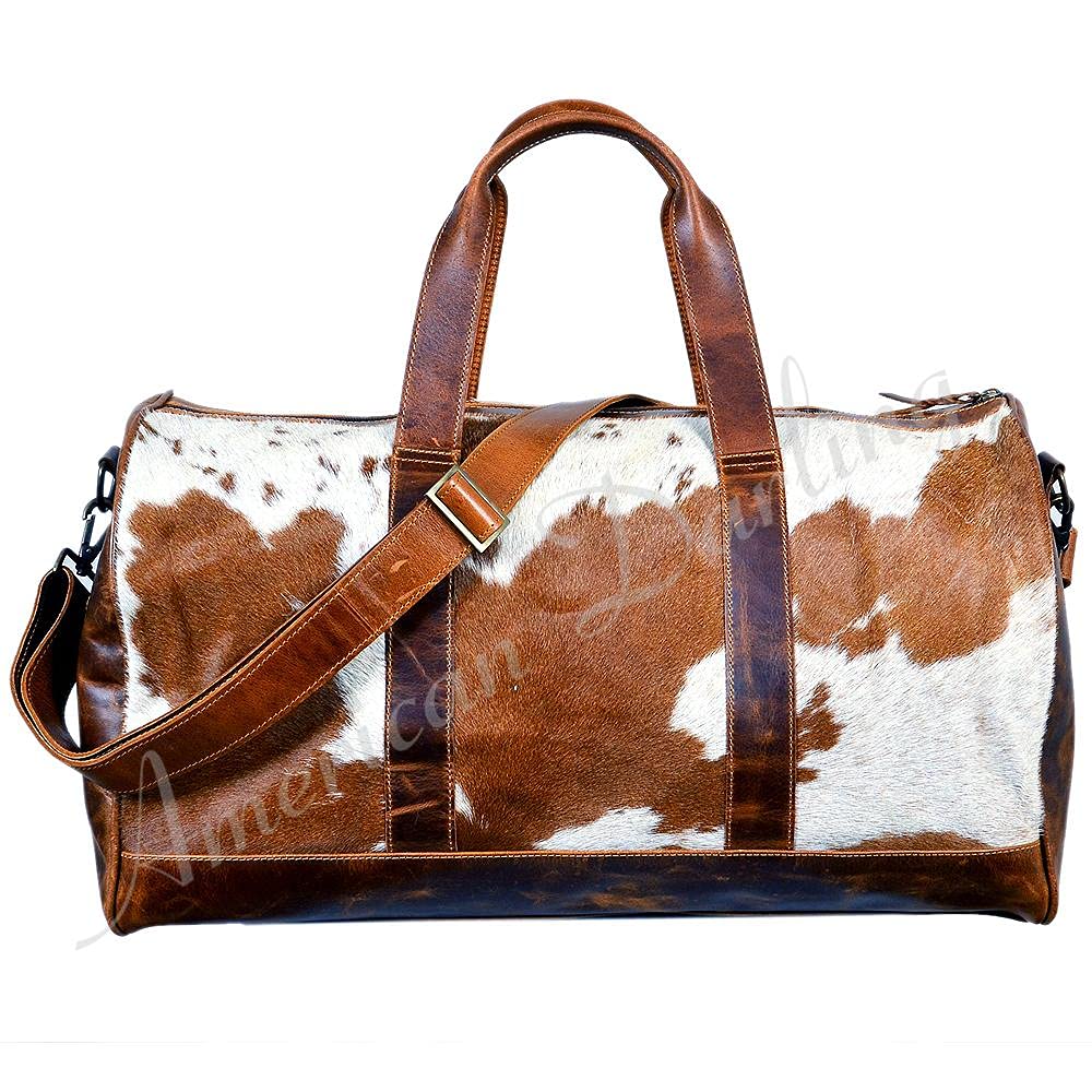 Premium Handcrafted Genuine Leather Weekend Duffle Bag - Extra Large Cowhide Travel Tote for Men & Women (ADBGS174TAW) - Perfect for Business Trips, Gym, Overnight Getaways & Luxury Travel Accessories