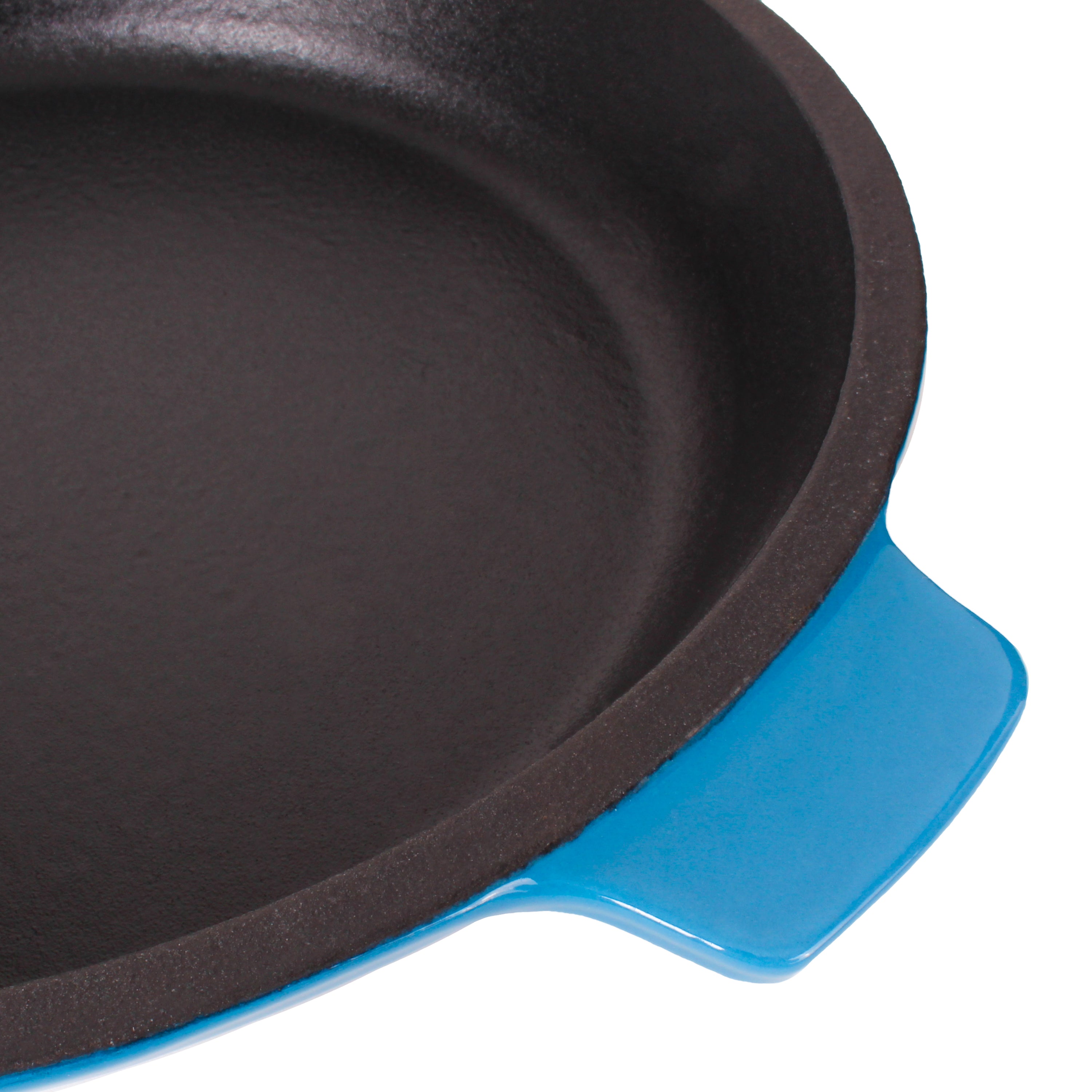 BergHOFF Neo 3-Piece Cast Iron Cookware Set - Blue Frying Pan, Grill Pan & Slotted Steak Press | Heavy Duty Nonstick Skillet for Stovetop, Oven & Outdoor Cooking | Perfect for Grilling, Searing & Pan-Frying Steaks, Burgers & Vegetables