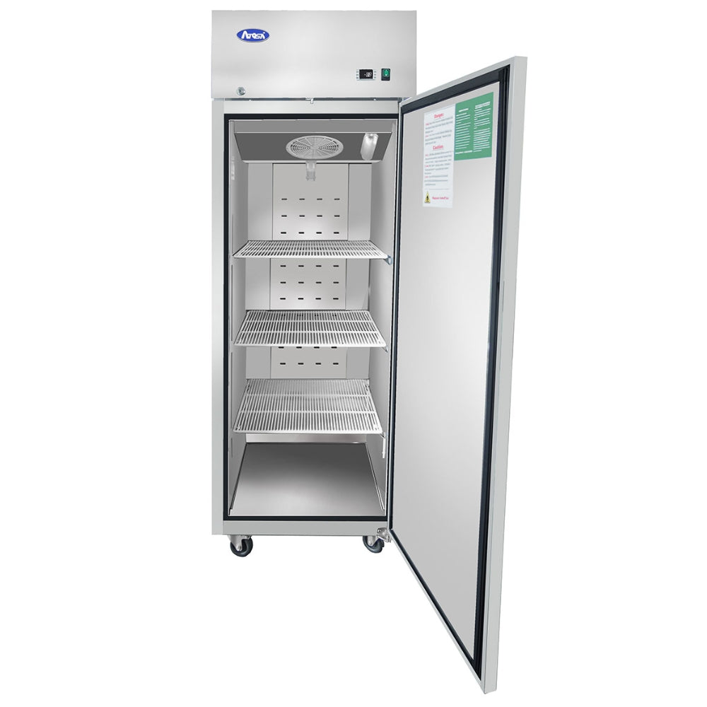 Atosa 28 Inch Commercial Reach-In Refrigerator - 1 Solid Door, Top Mount Compressor - Perfect for Restaurants, Cafes, and Catering Businesses