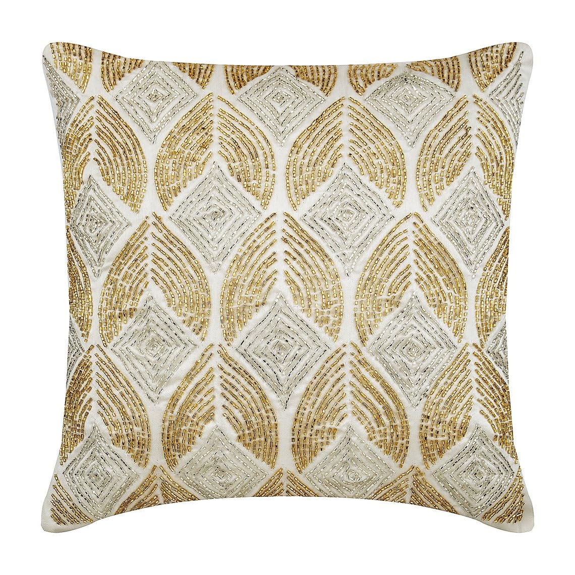Premium 18x18 Inch (45x45 cm) Gold Silk Throw Pillow Covers - Handmade Modern Abstract Design for Sofa, Couch & Home Decor - Easter & Spring Living Room Accent - Golden Rain Pattern - Luxury Home Textiles for Living Room, Bedroom & Nursery Decor