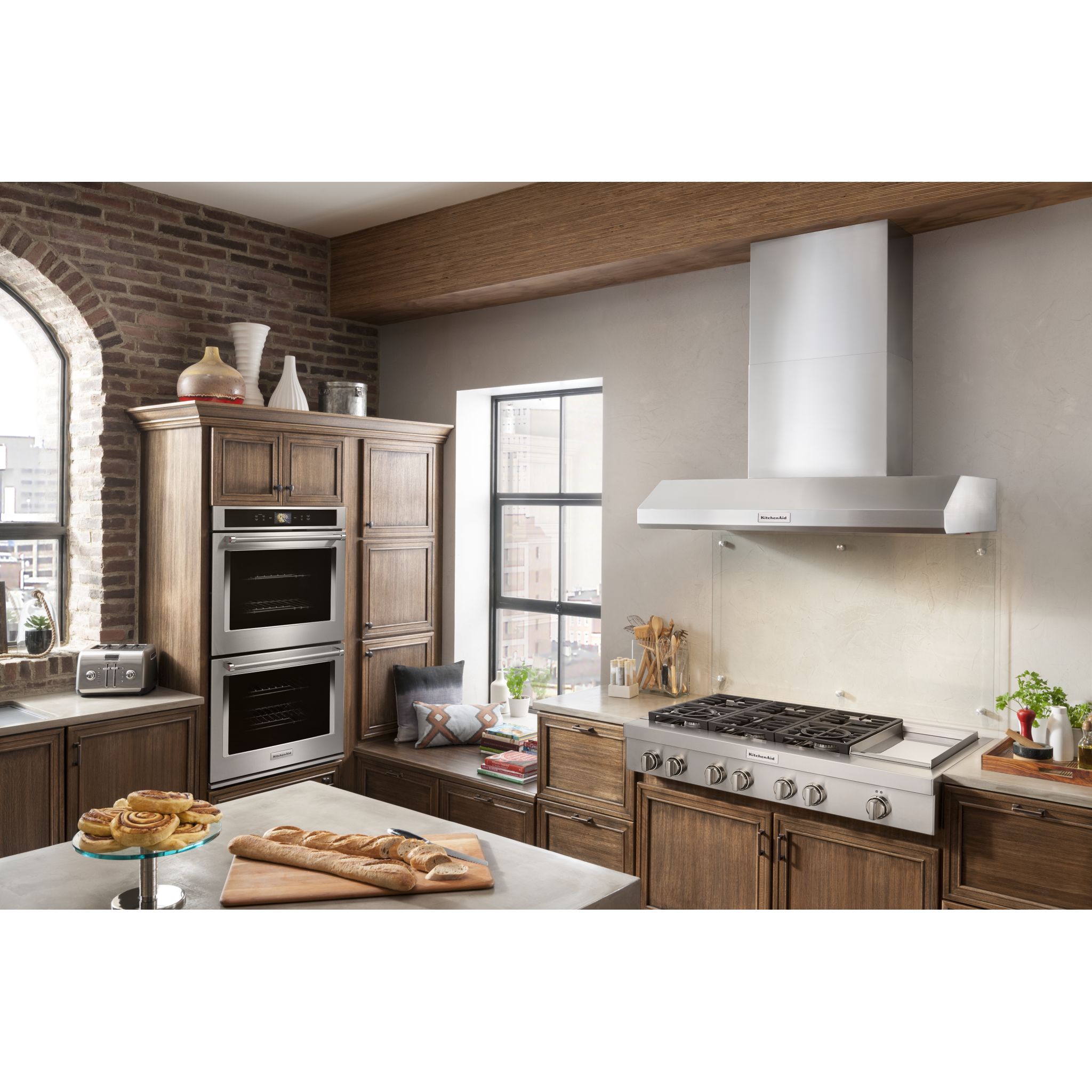 KitchenAid 48 Inch 5 Burner Gas Cooktop with Continuous Grates - Stainless Steel (KCGC558JSS) | Perfect for Home Chefs & Modern Kitchens