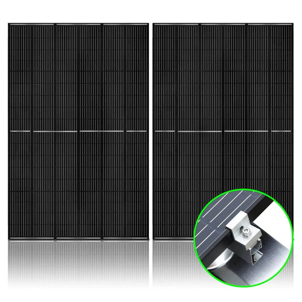 Natures Generator 2 x 410 Watt Monocrystalline Solar Panels with Mounting Rack - High Efficiency Solar Power for Home, RV & Off-Grid Living | Portable Renewable Energy Solution for Camping, Emergencies & Outdoor Adventures