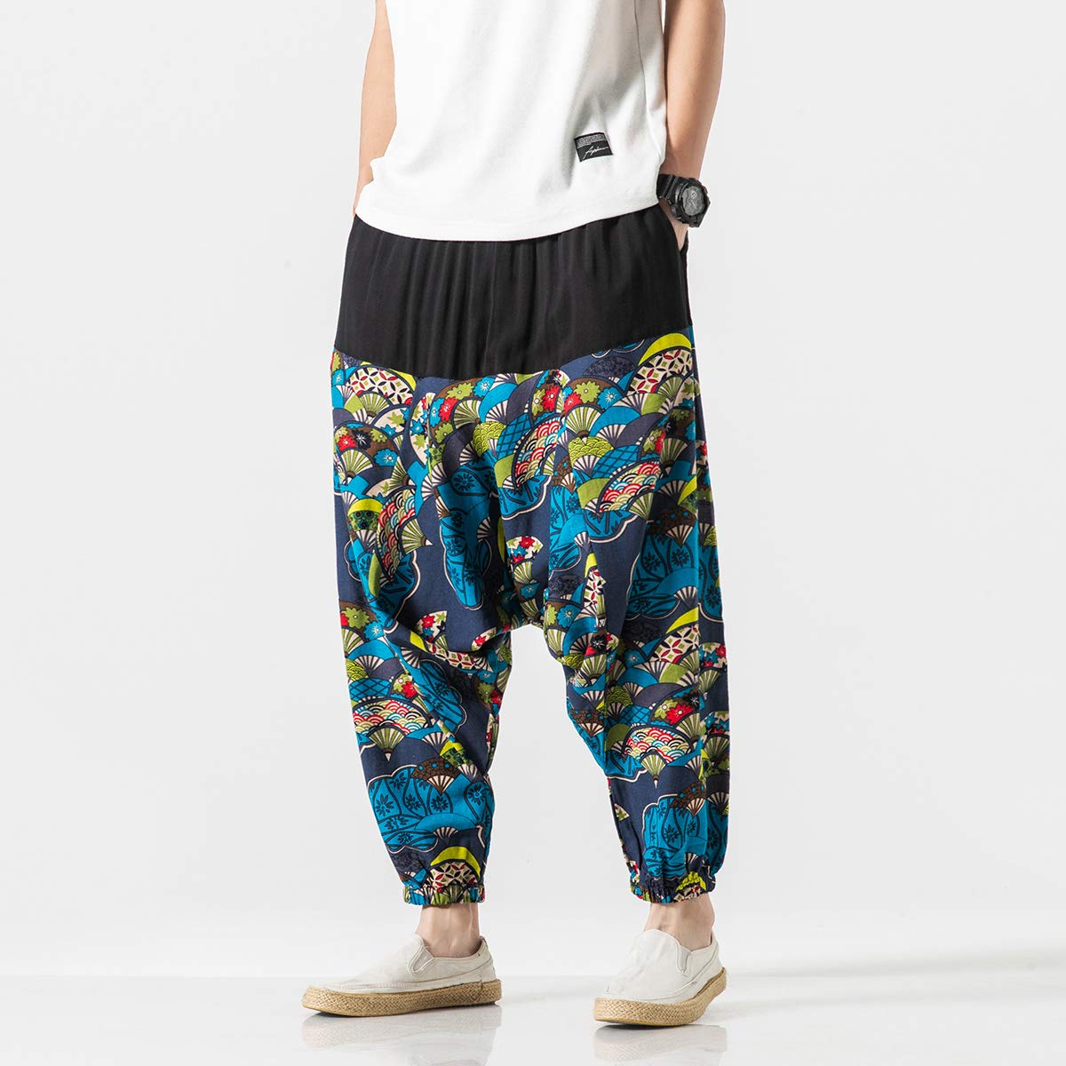 Seidarise Men's Harem Pants - Drop Crotch Lounge Pants, Plus Size Genie Joggers & Balloon Yoga Pants for Men - Perfect for Meditation, Yoga, and Casual Wear