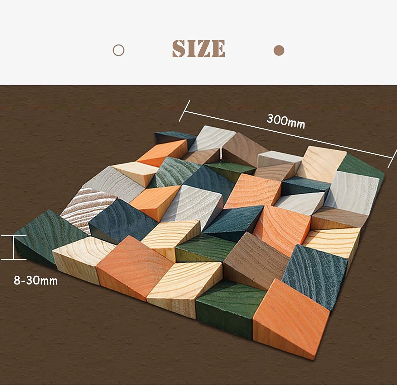 11.8x11.8x1.2 Inch Wood Acoustic Diffuser Panels - Soundproof Wall Panels for Echo Reduction & Noise Control | Decorative Sound Absorbing Panels for Home Studio, Office & Theater