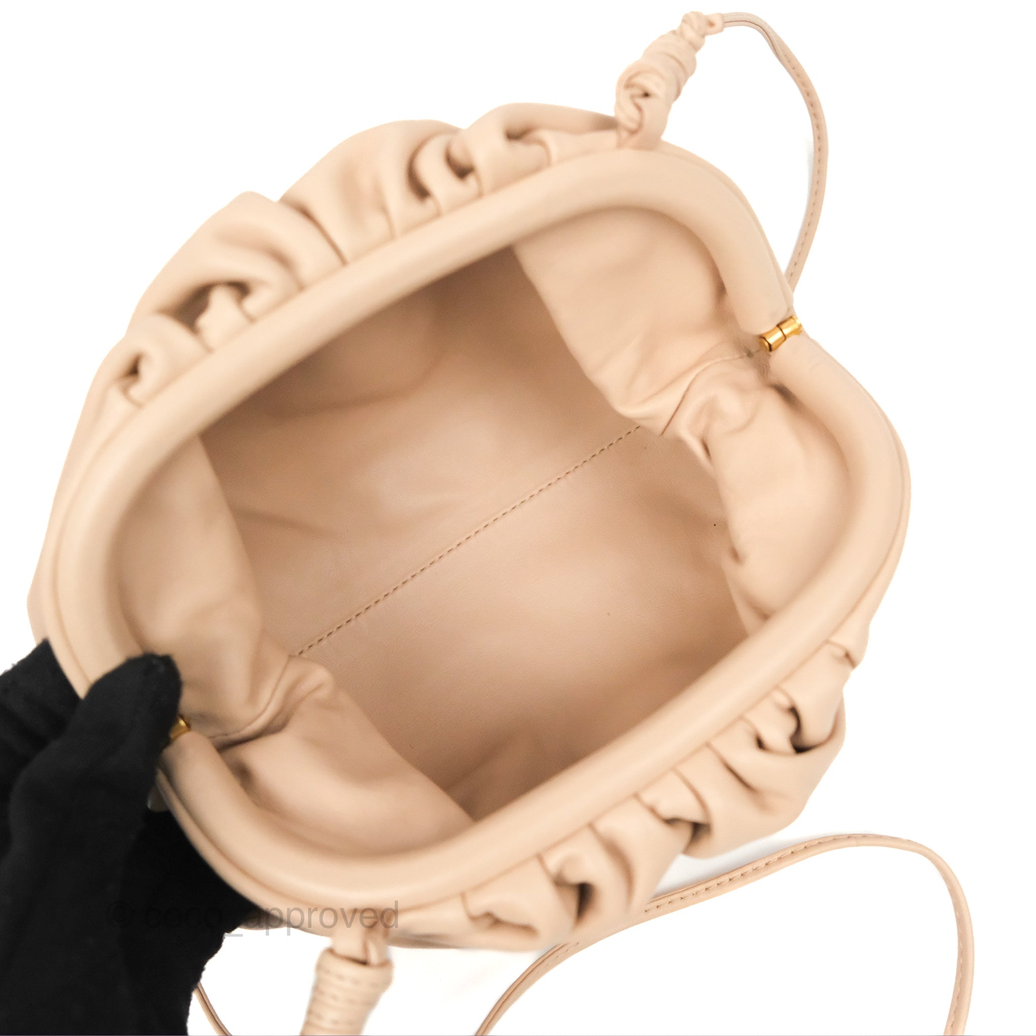 Bottega Veneta Mini Pouch in Calfskin - Almond Color Crossbody Bag for Women | Perfect for Evening Out, Party & Date Night