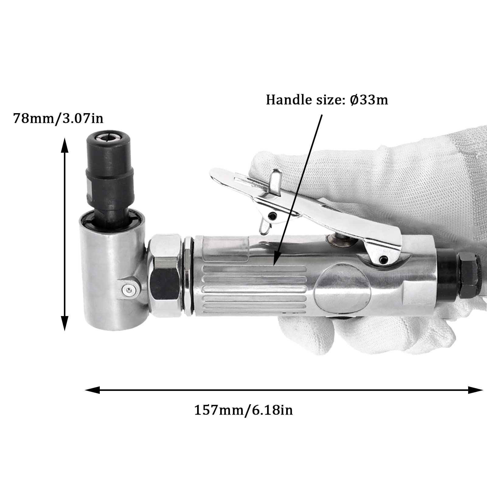 90° Right Angle Air Die Grinder Tool - Industrial Pneumatic Grinding Machine for Metal & Wood (3-6mm) - Perfect for Automotive Repair, Metalworking & DIY Projects