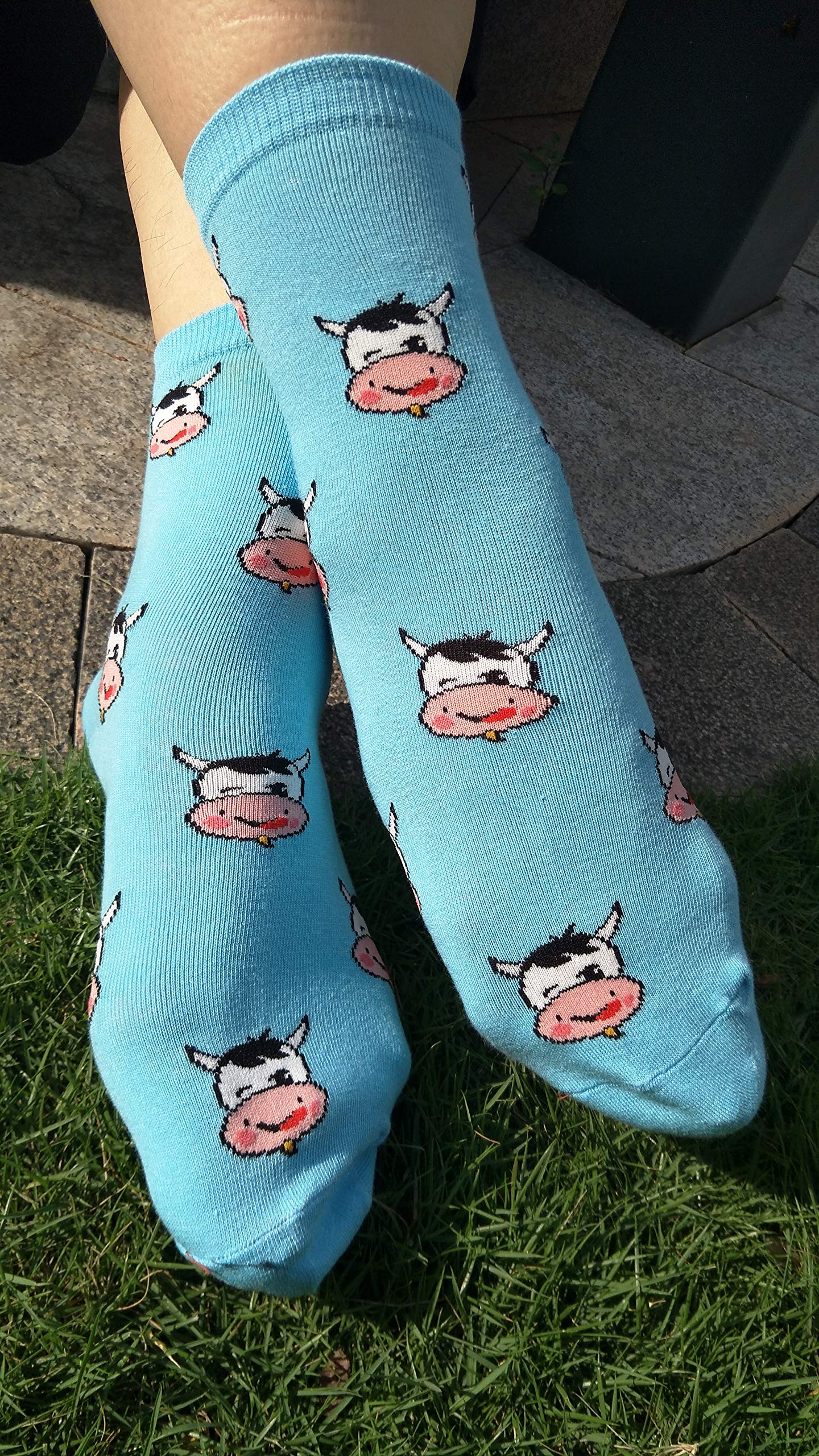 Women's Fun Animal Print Crew Socks - Soft, Comfortable & Breathable for Everyday Wear - Perfect for Casual Outfits, Lounge Wear & Gifts (FBA)