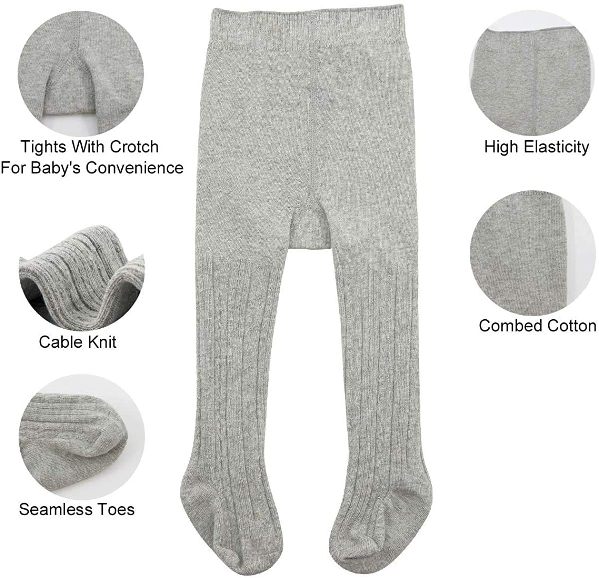 Azue Baby Girls Cable Knit Leggings - Soft Seamless Toddler Tights with Bowknot for Newborns & Infants | Perfect for Playtime, Nursery & Special Occasions