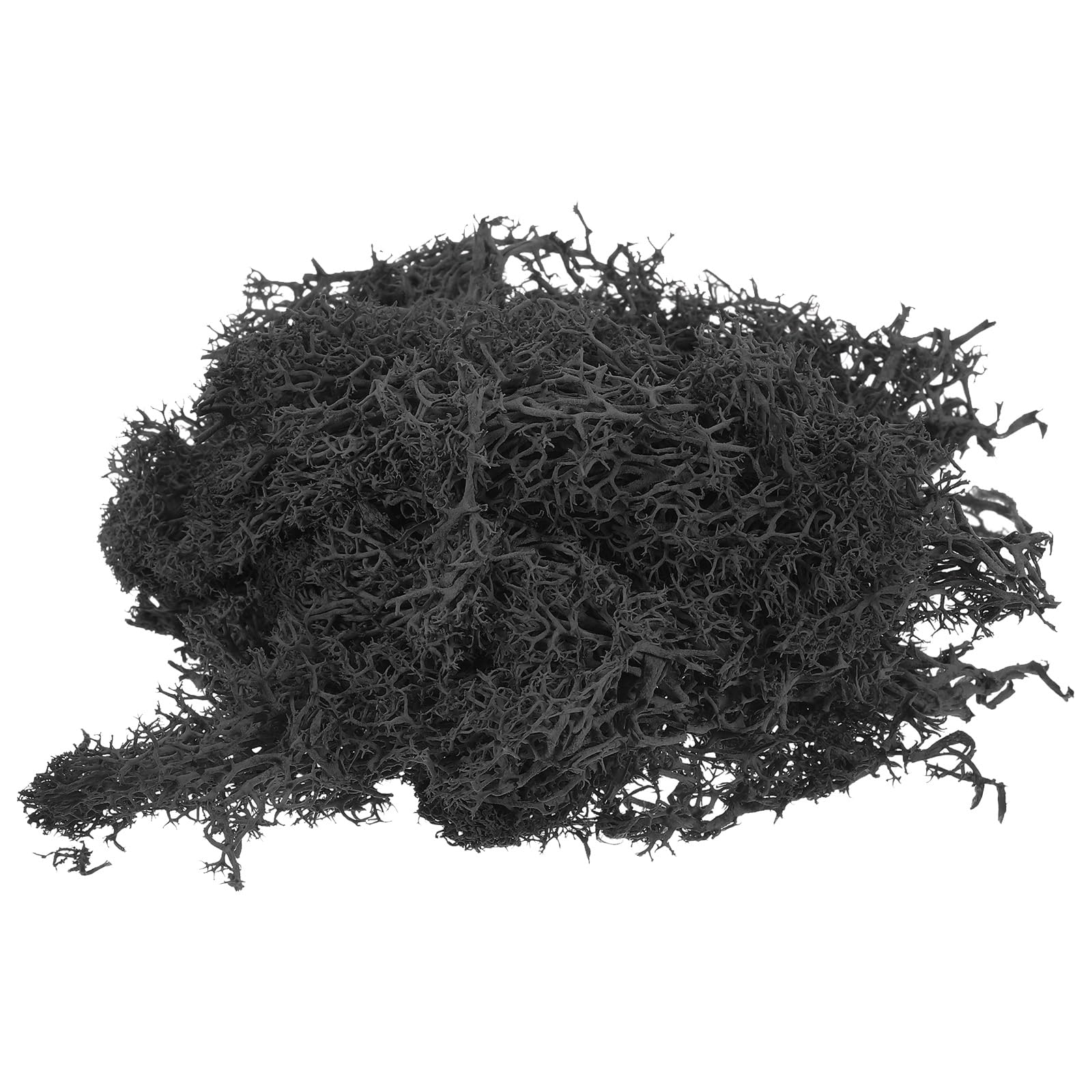 PATIKIL 1.8 OZ Artificial Moss - Preserved Reindeer Moss for Home Decor, Potted Plants & Christmas Crafts | Faux Moss Lichen Centerpiece for DIY Projects, Terrariums & Seasonal Displays (Black)