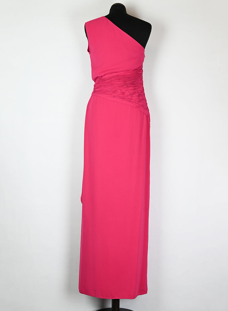 Valentino Fuchsia One-Shoulder Long Dress Size 42 - Perfect for Evening Galas, Red Carpet Events & Special Occasions
