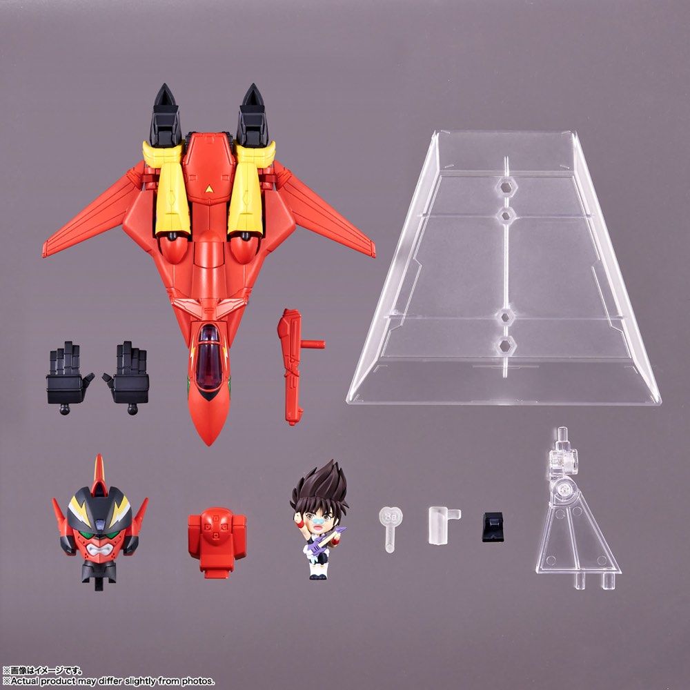 Bandai Tiny Session Macross 7 VF-19 Custom Fire Valkyrie & Basara Nekki Action Figure Set - Anime Collectible Model for Display & Play - Perfect for Macross Fans & Toy Collectors