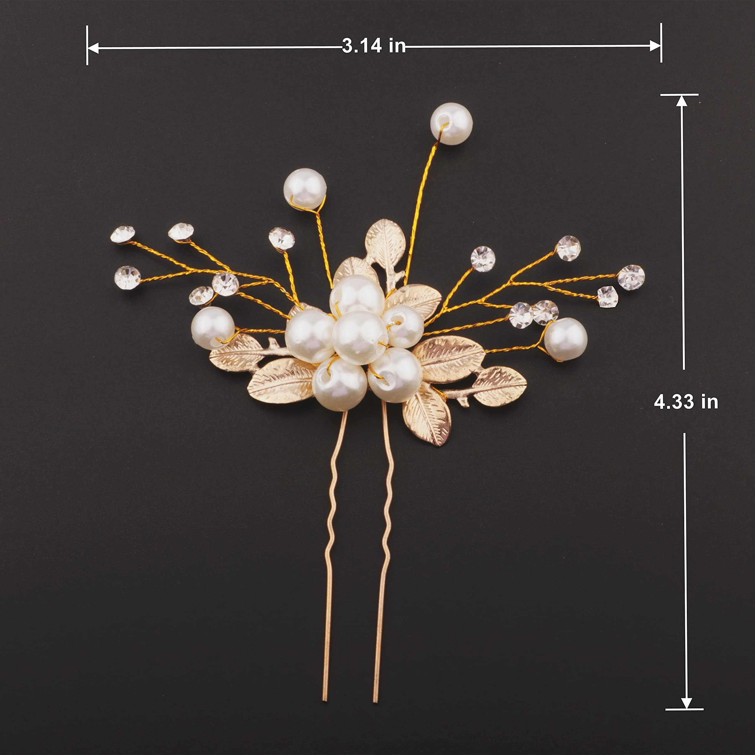 4 Pcs Bridal Pearl Hair Pins - Elegant Wedding Hair Accessories for Women & Girls - Perfect for Bridal Showers, Weddings, and Special Occasions