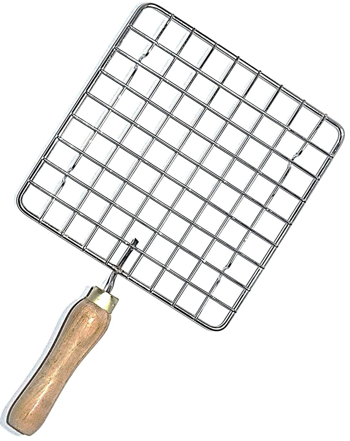 Premium Stainless Steel Square Roasting Net - Heavy Duty Wire Roaster & Cooking Rack for Chicken, Roti, Papad - Perfect for Grilling, Baking & Roasting - Ideal for Outdoor BBQ, Kitchen & Camping Use