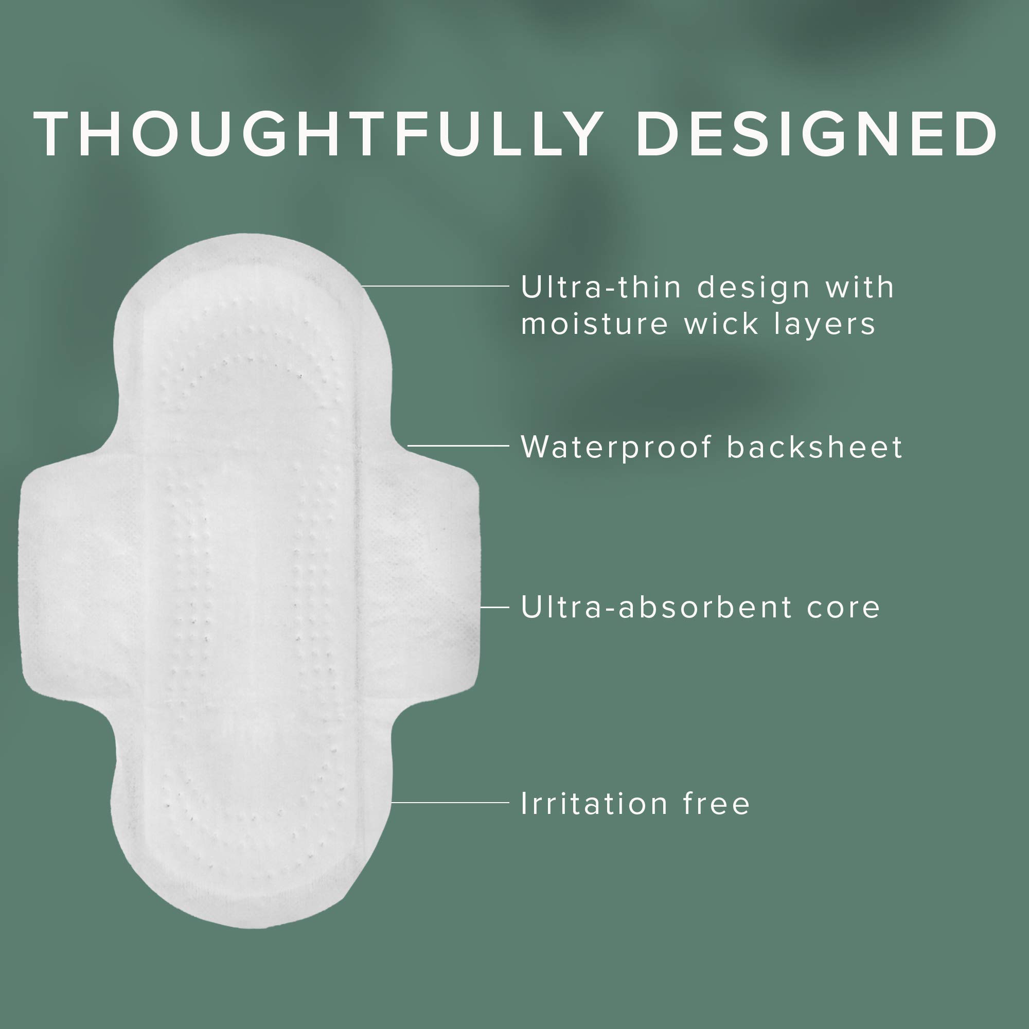 Veeda Natural Cotton Pads for Women - Ultra Thin Heavy Flow Sanitary Napkins with Wings - Hypoallergenic & Unscented Period Pads - Chlorine Free Feminine Hygiene Products (84 Count) - Perfect for Overnight Protection & Active Lifestyle