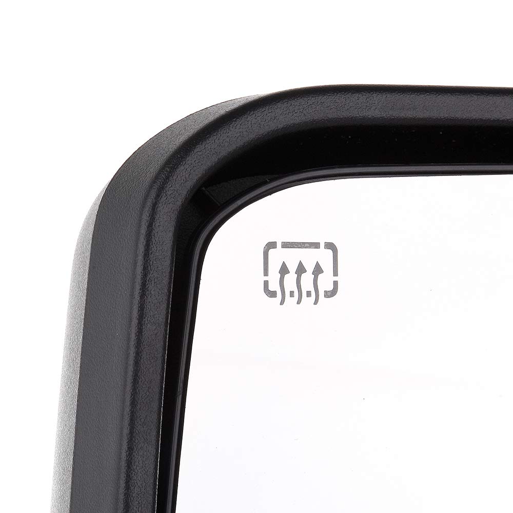 OCPTY Power-Adjusted Heated Towing Mirrors with Turn Signal - Black Housing (Left & Right) - Compatible with 2007-2013 Chevy Avalanche 1500, Suburban 1500/2500, Tahoe & GMC Yukon - Perfect for Towing, Camping & Off-Road Adventures