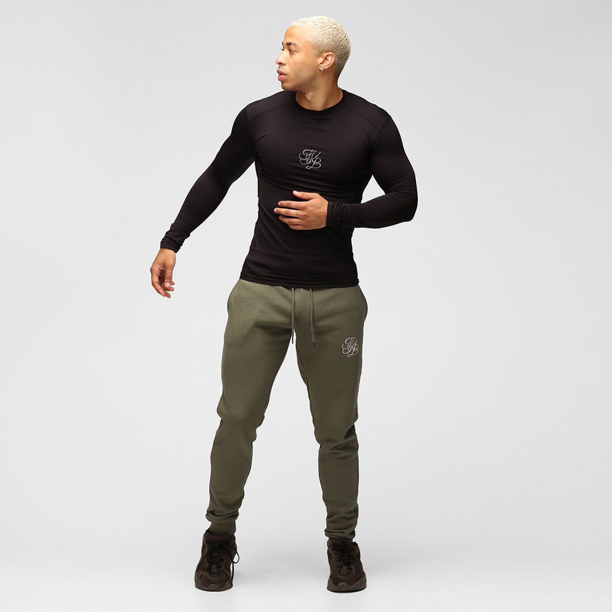 TKB Men's Organic Cotton Khaki Joggers - Comfortable Casual Pants for Lounge, Travel & Workout