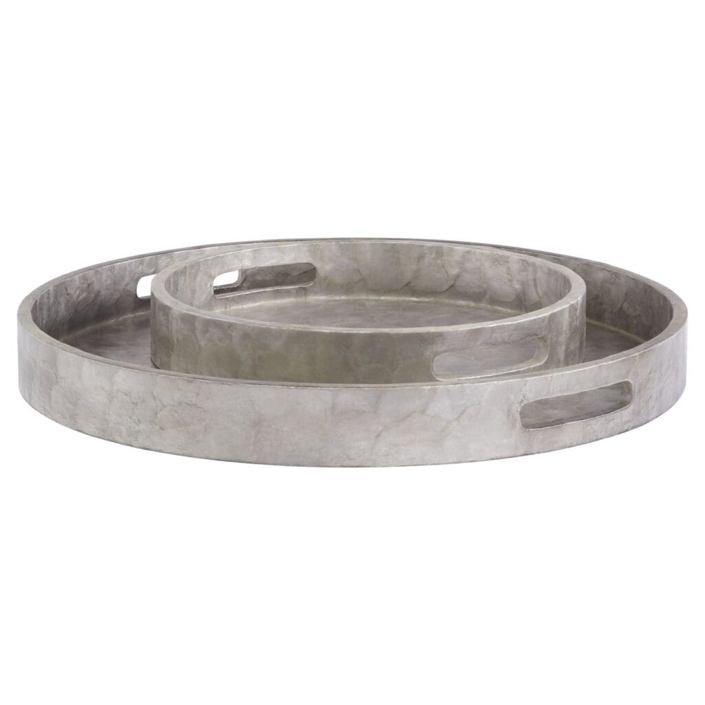 Cyan Design 11690 Triton Round Decorative Tray - Small Smoke Gray - Elegant Home Decor for Living Room, Dining Table & Bathroom Organization