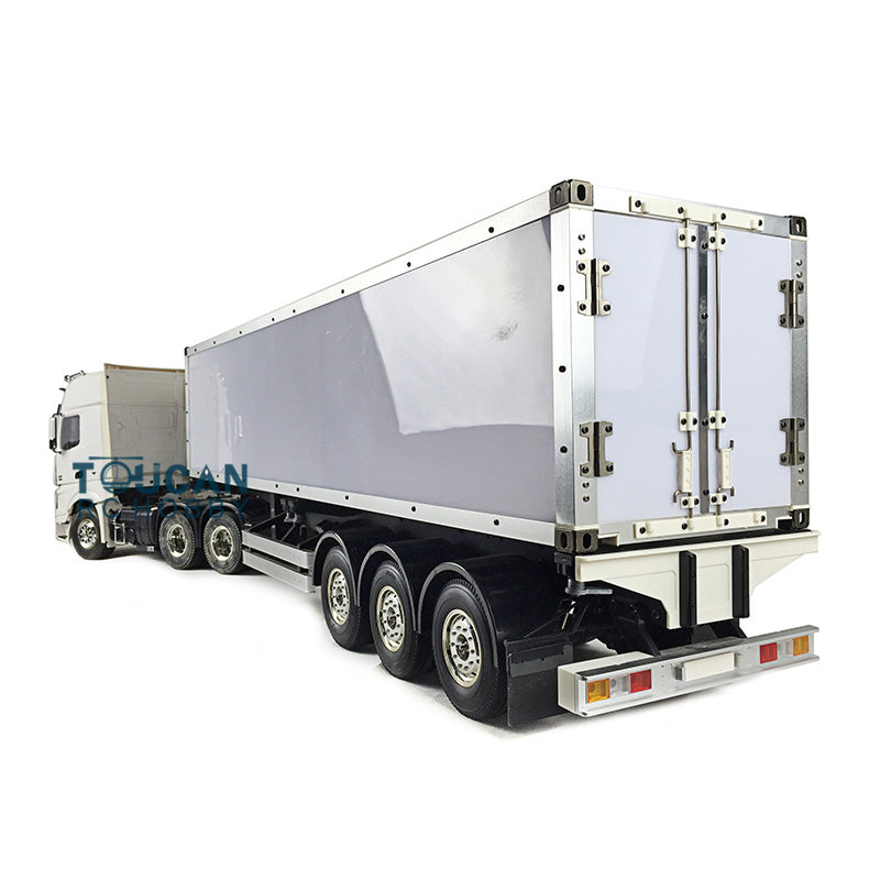 1/14 Scale RC Reefer Container Semi Trailer with Remote Controlled Tractor Truck - DIY Kit Model for Hobbyists | Perfect for RC Car Racing, Truck Simulation & Collectible Display