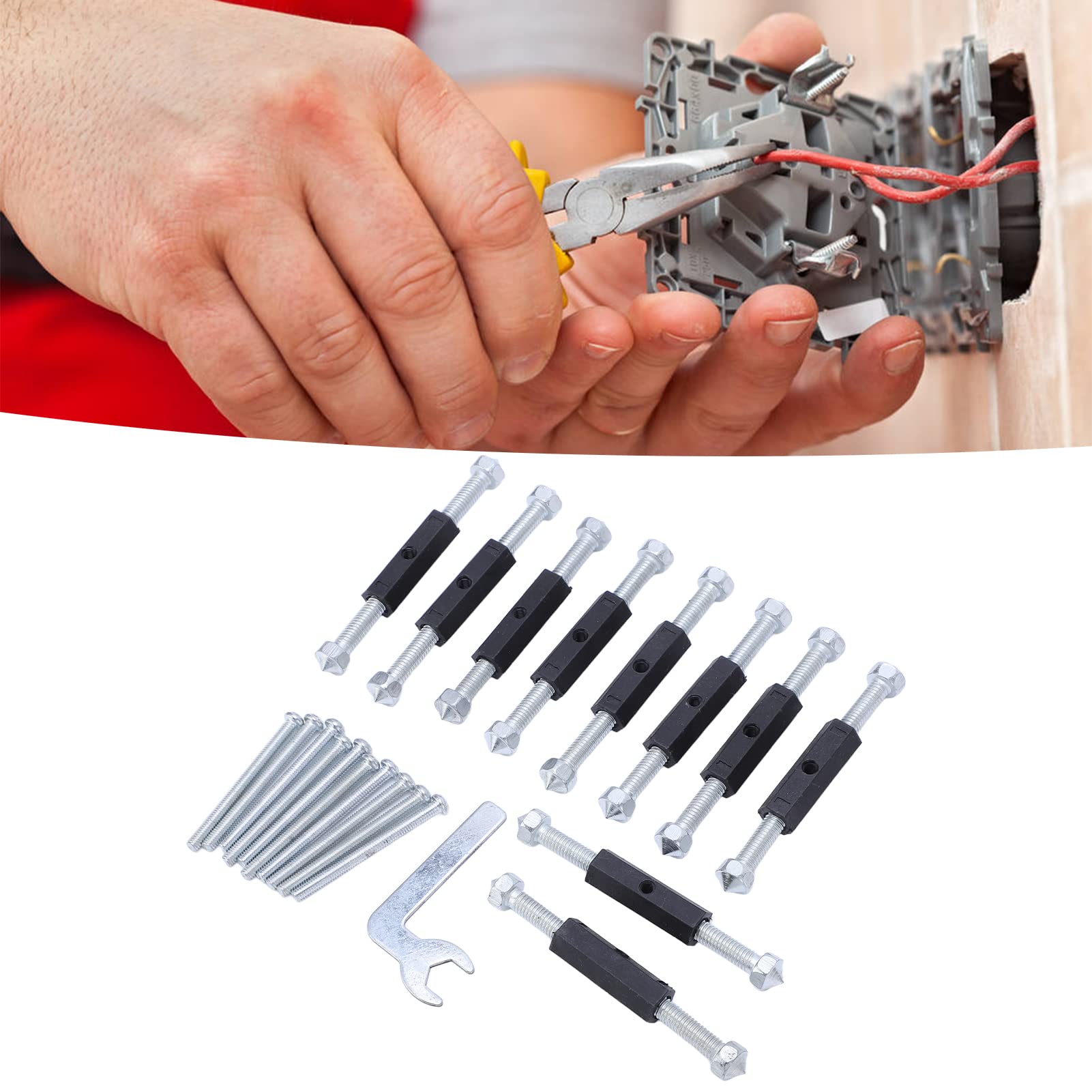 Type 86 Bottom Box Cassette Junction Box - Hidden Wall Switch Repair Kit with Insulation Strut | Electrical Outlet Repair Solution for Home & Office