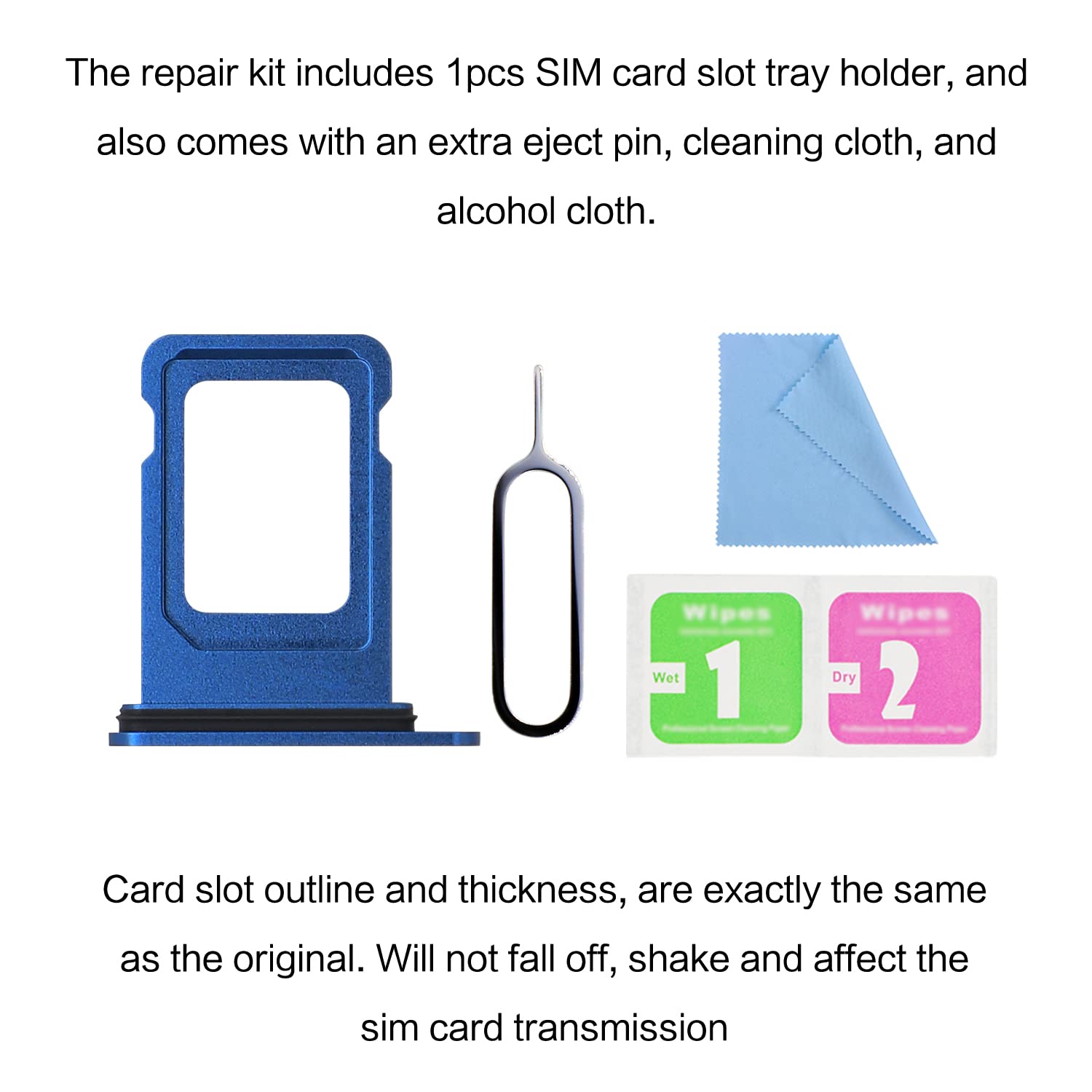 ASDAWN iPhone 13 SIM Card Tray Replacement - Waterproof Rubber Ring & SIM Ejector Tool Included (Single SIM, Blue) | Compatible with iPhone 13 | Perfect for SIM Card Replacement, Repair & Water Protection