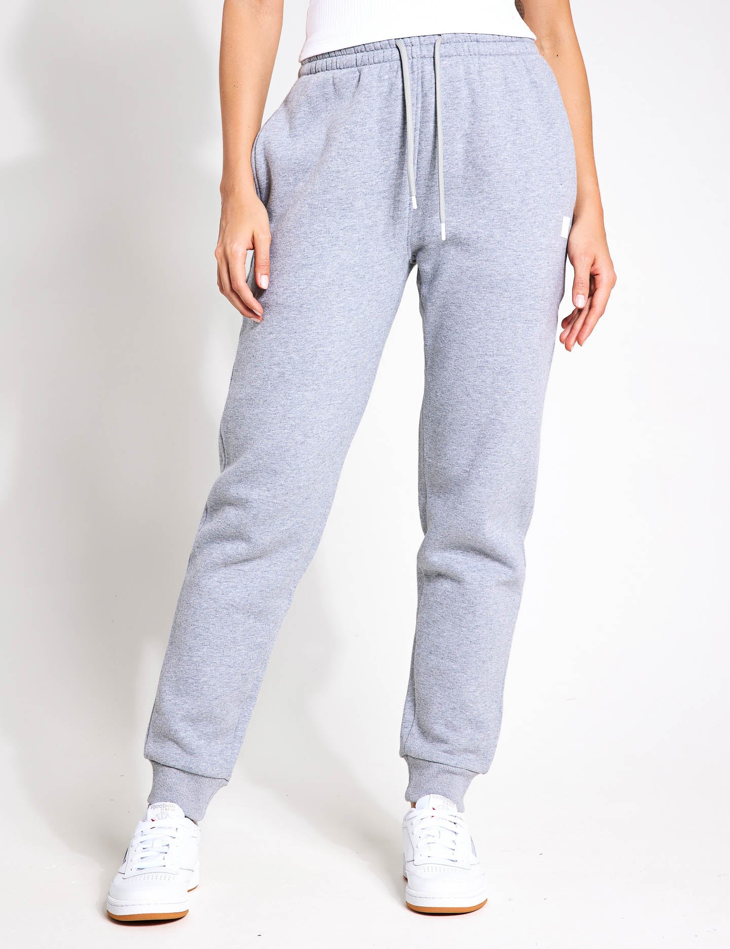 Millie Slim Fleece Track Pants for Women - Soft & Comfortable Grey Marl Joggers for Running, Yoga & Lounge Wear