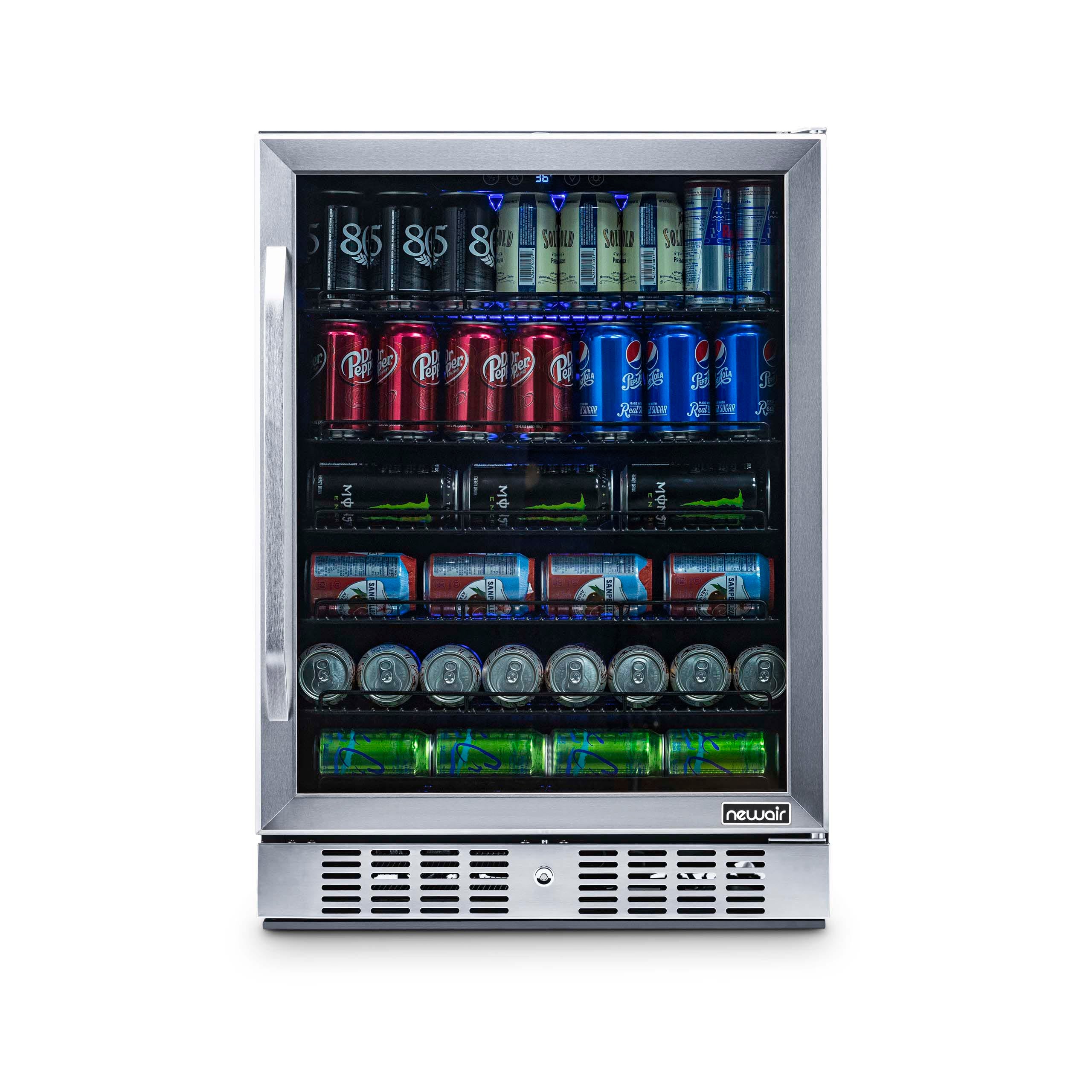 Newair® 177 Can Built-In Stainless Steel Beverage Refrigerator - Perfect for Home Bars, Offices, and Entertaining Spaces