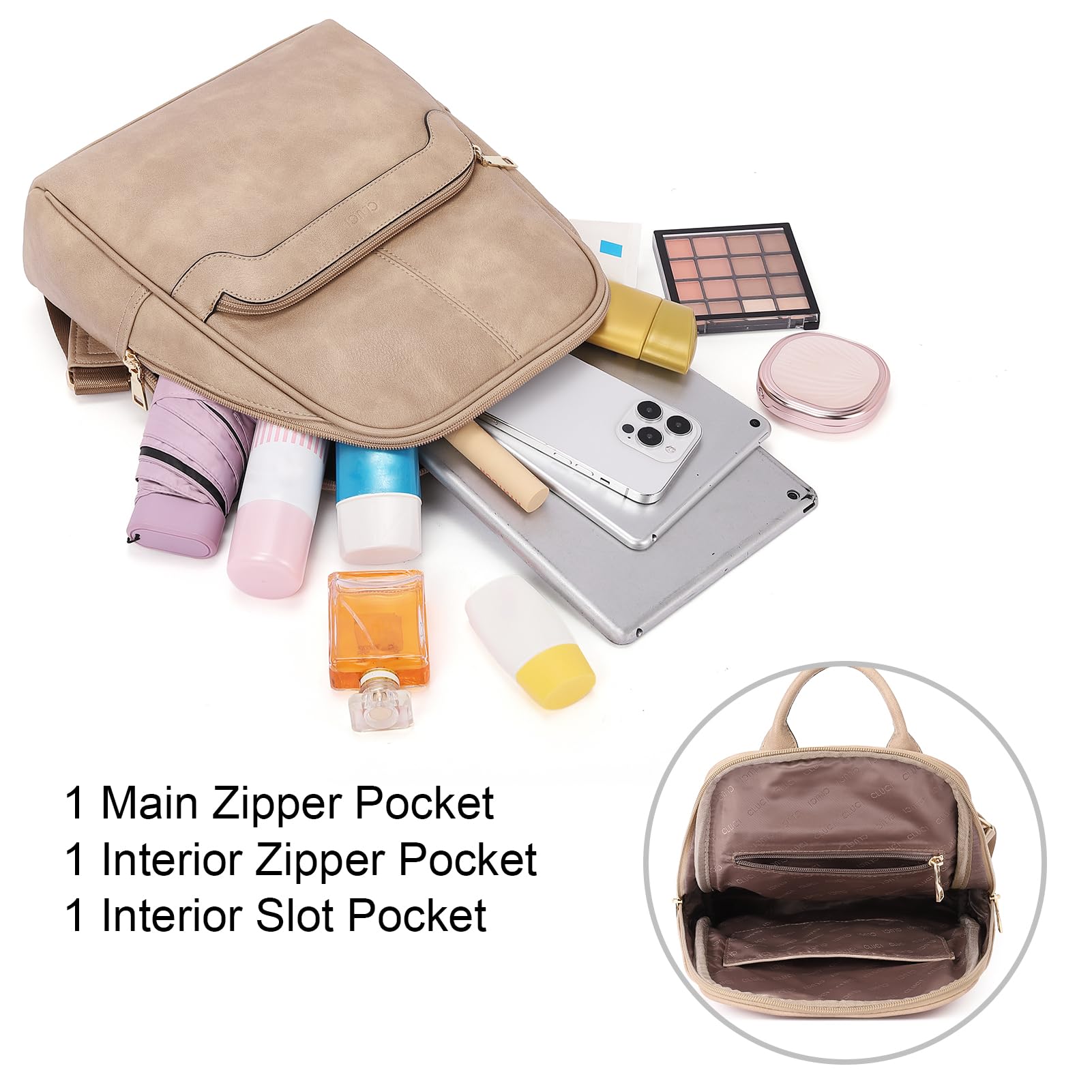 CLUCI Women's Leather Backpack Purse - Convertible Travel Backpack & Shoulder Bag for Women, Stylish Designer Daypack for Work, Commute & Weekend Getaways