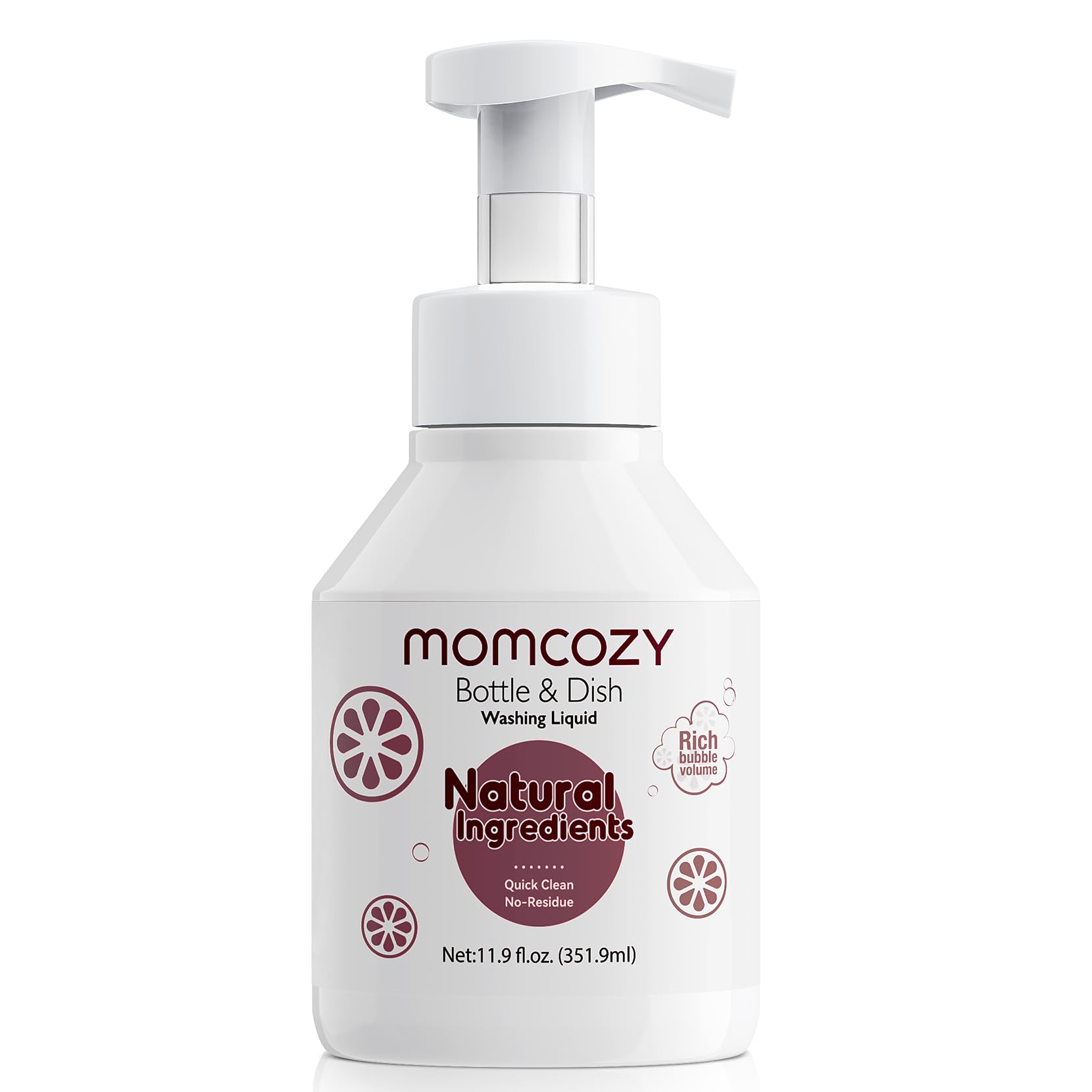 Momcozy Bottle Brush Cleaning Fluid - 11.9oz Natural Foam Cleaner for Baby Bottles, Breast Pump Parts & Pacifiers | Powerful Deep Cleaning Solution for Momcozy Press Foaming Bottle Brush Set | Safe for Infant Feeding Accessories
