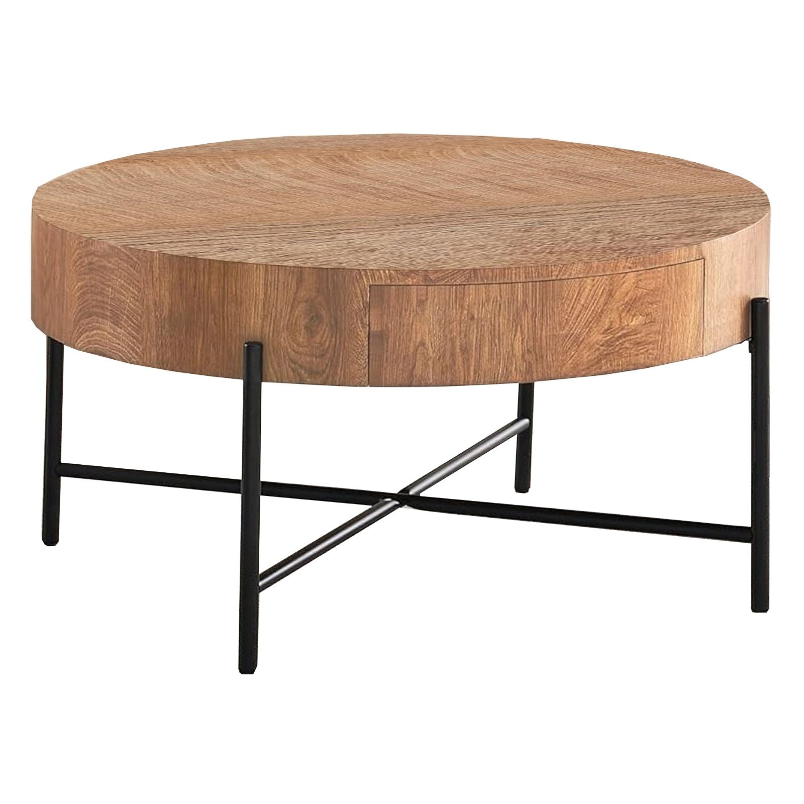 Premium American Oak Felled Round Coffee Table 810mm - Modern Living Room Furniture for Home & Office Decor