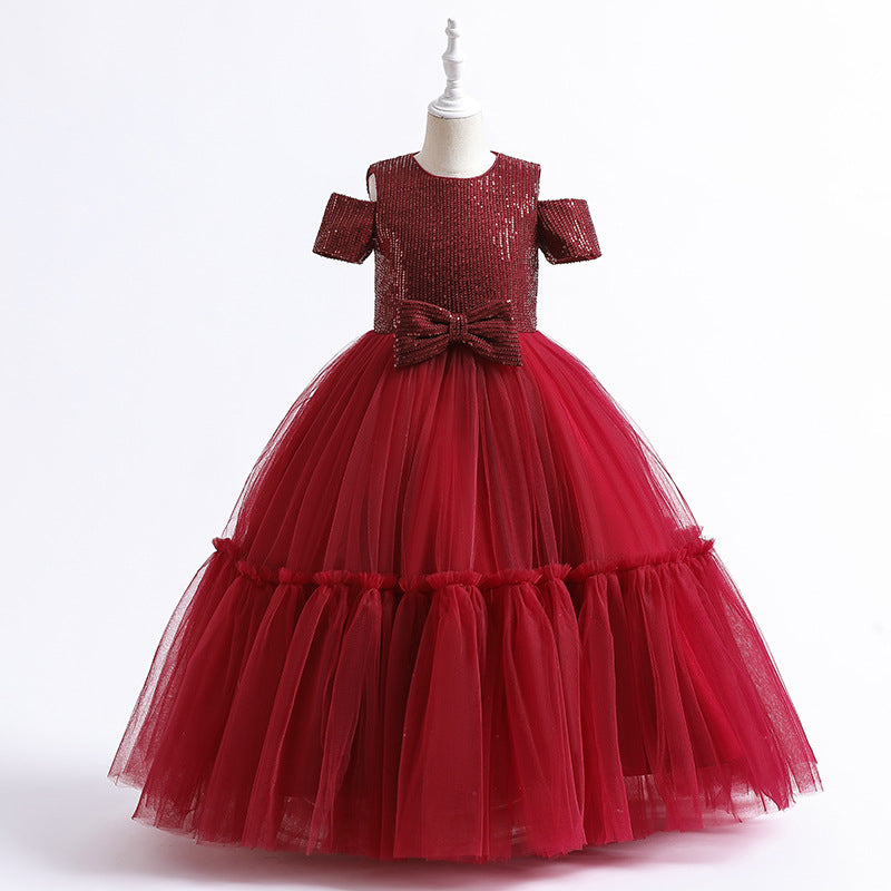 Sparkly Sequin Princess Dress for Girls - Elegant Puffy Party Gown for Weddings, Birthdays & Special Occasions | Perfect for Pageants, Photo Shoots & Dress-Up Play