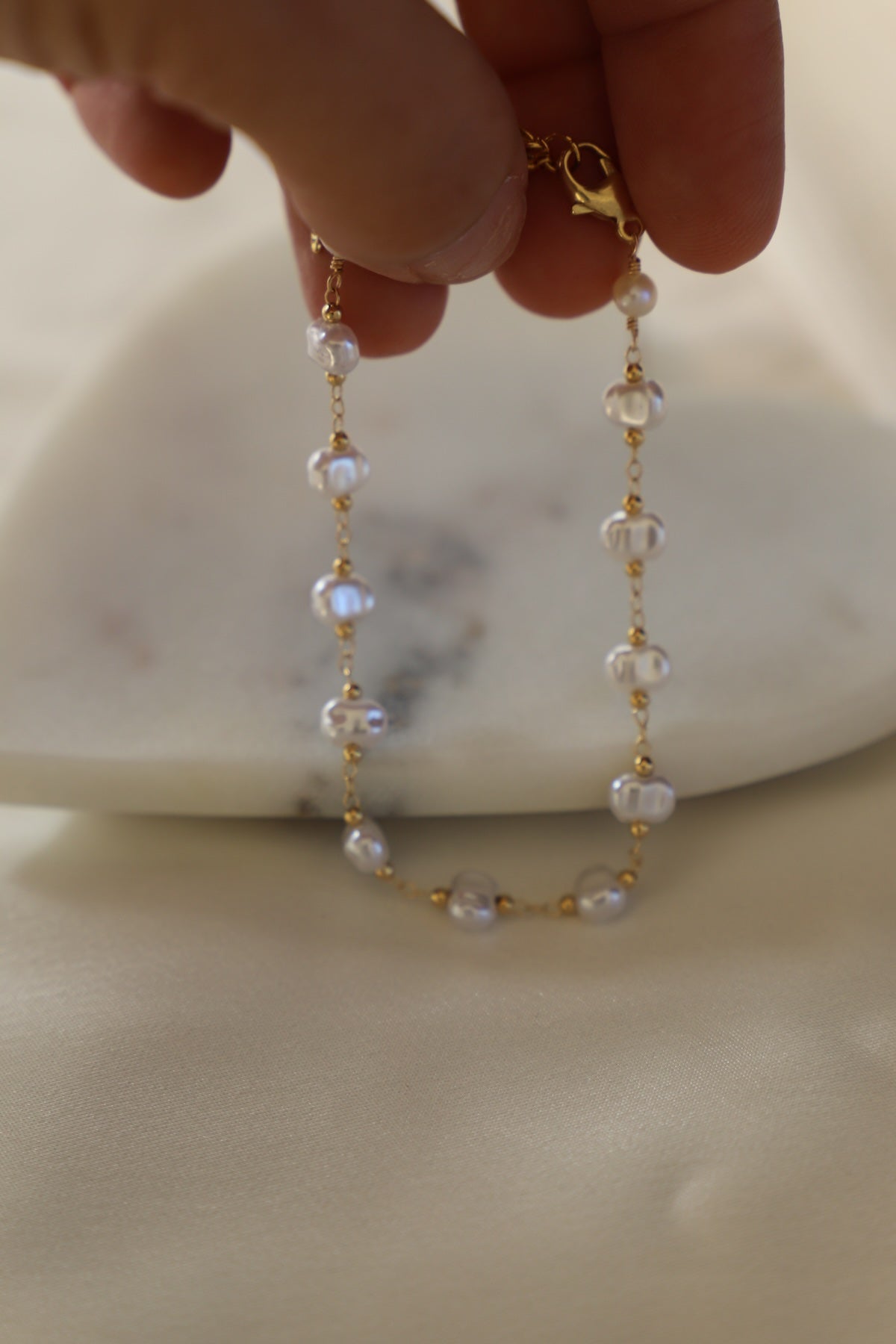 Pearl Station Chain Bracelet for Women - Elegant Beaded Jewelry for Parties, Weddings & Everyday Wear