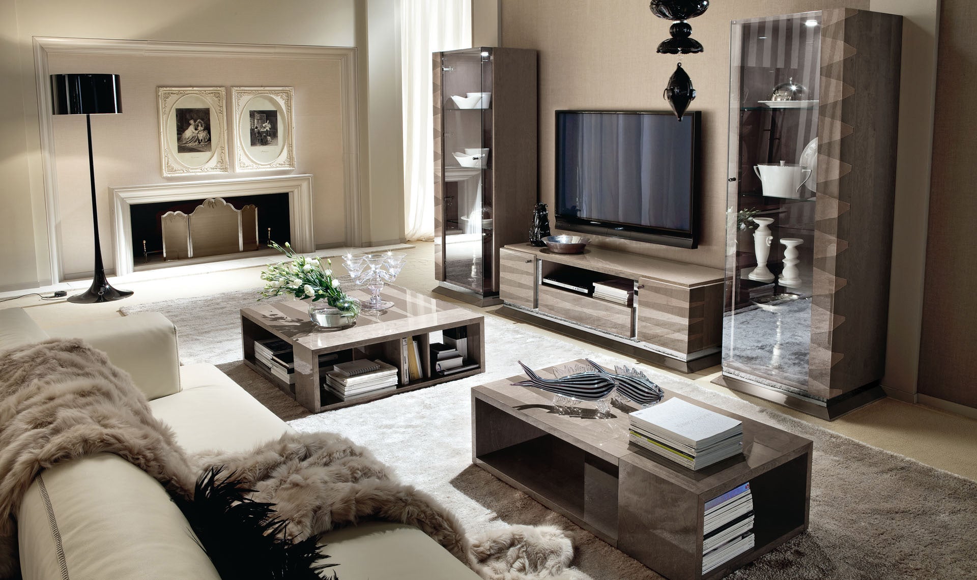 ALF Monaco TV Stand for Flat Screen TVs - Modern Entertainment Center with Storage Shelves - Perfect for Living Room, Bedroom, or Home Theater Setup